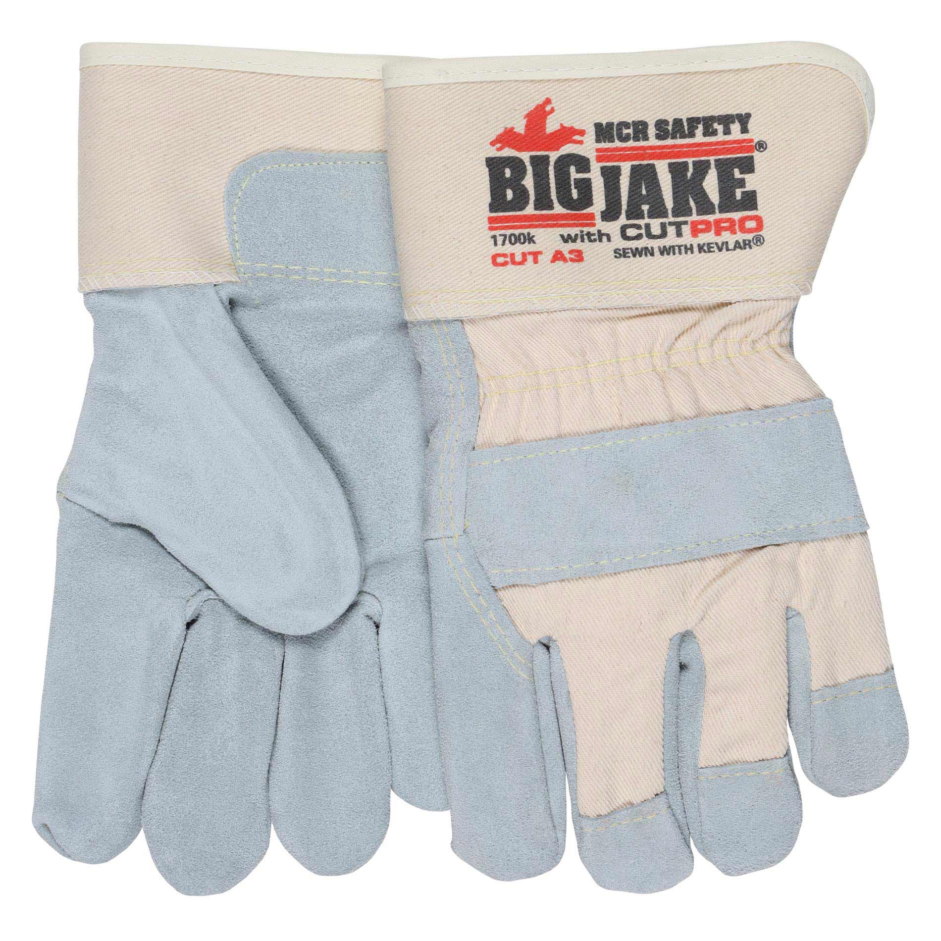 MCR Safety 1700 Big Jake Leather Palm Gloves - 2.75