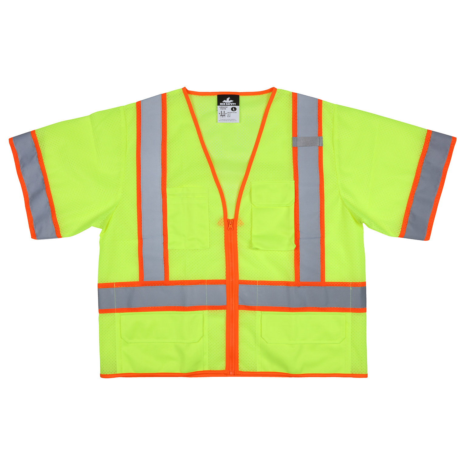 MCR Safety V3210 Type R Class 3 Luminator TwoTone Safety Vest Yellow