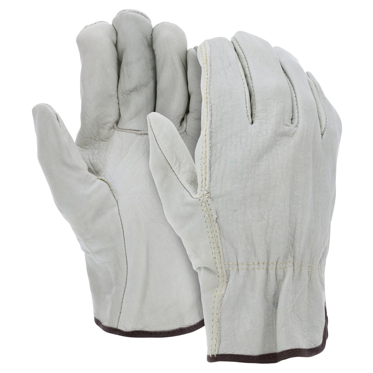 PIP 8800-XL Premium Leather-Palm Work Gloves, safety cuffs; size