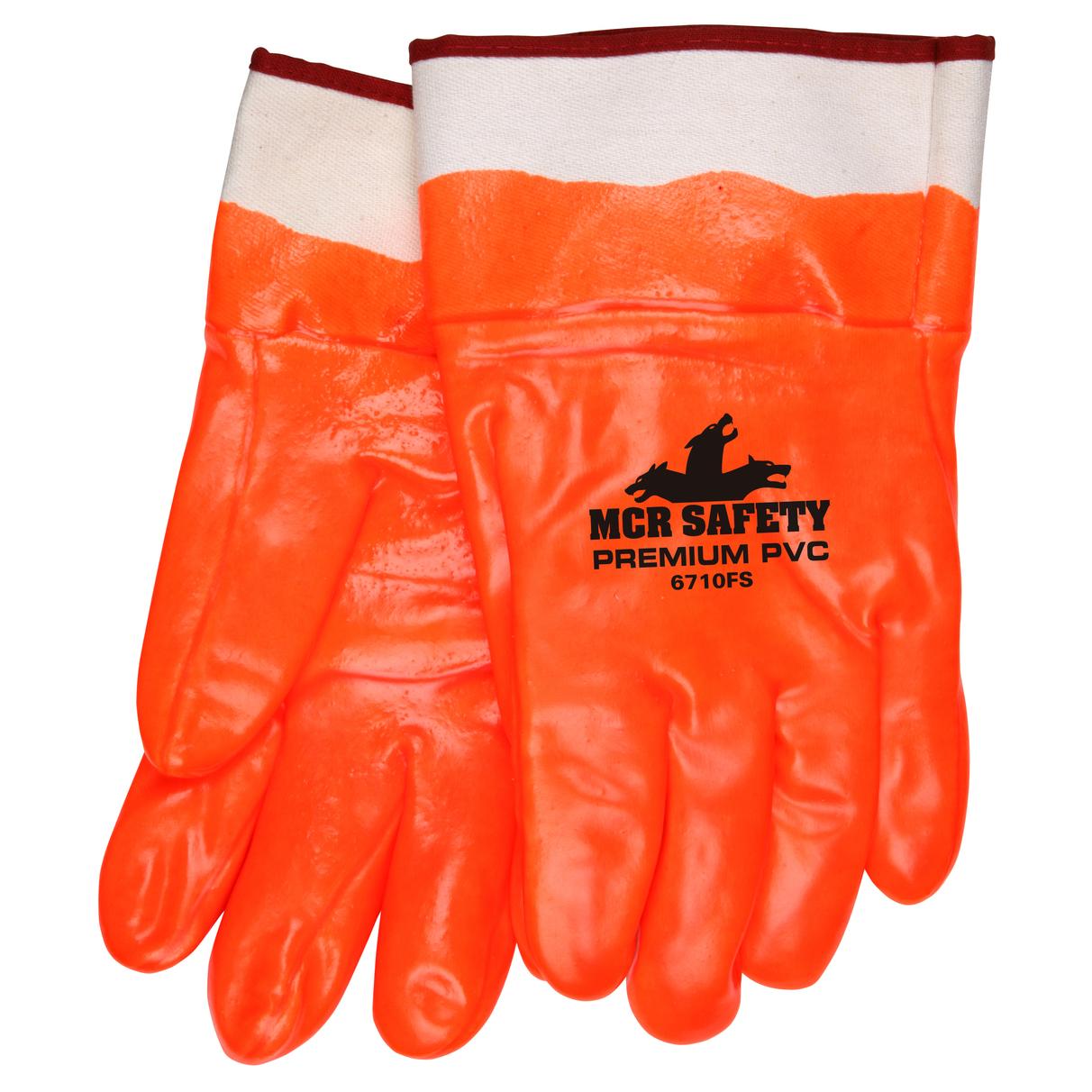 MCR Safety 6710FS Premium Foam Lined PVC Gloves Double Dipped