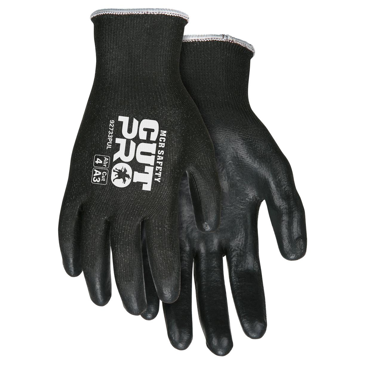 MCR Safety 92733PU Cut Pro Gloves 13 Gauge HPPE/Synthetic Shell PU