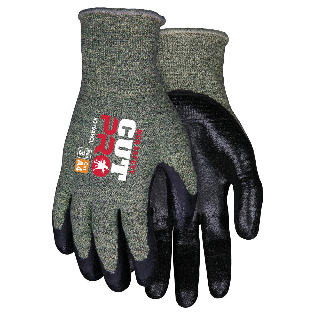 Deluxe String Knit Palm Latex Dipped Gloves 10-pairs Black Womens