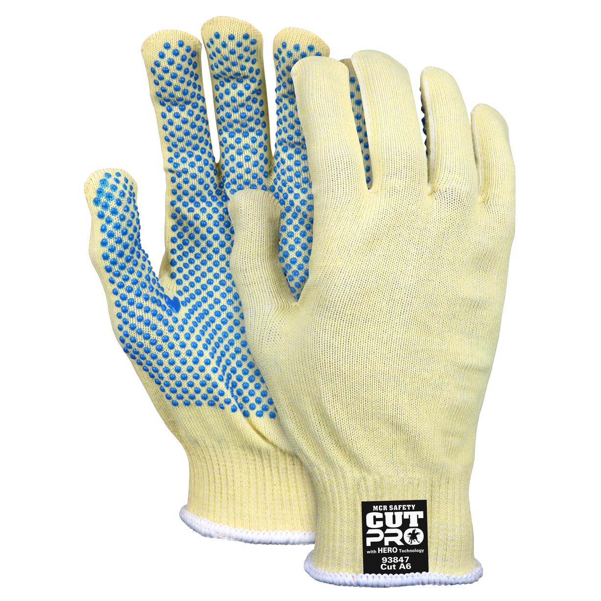 String Knit Gloves Cotton//Cut Resistant Fiber /& PVC Dots Sold by Dozen Pairs