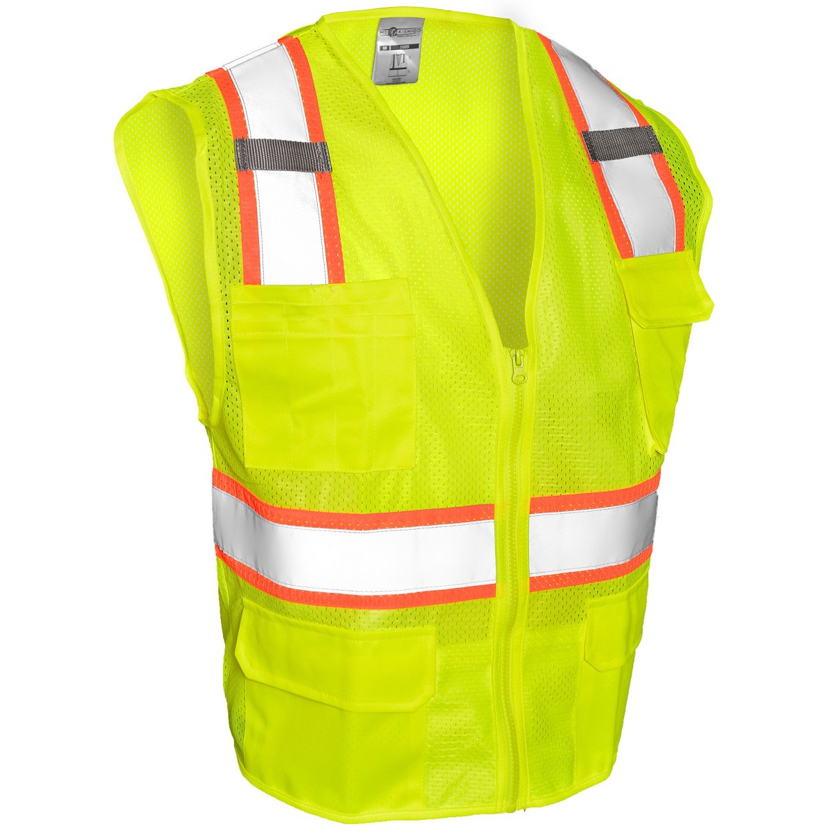 Kishigo 1195 Ultra-Cool Mesh 6-Pocket Safety Vest Yellow/Lime Full  Source
