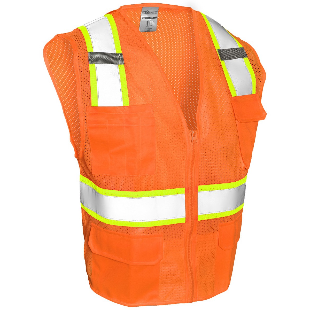 Kishigo 1196 Ultra-Cool Mesh 6-Pocket Safety Vest Orange Full Source
