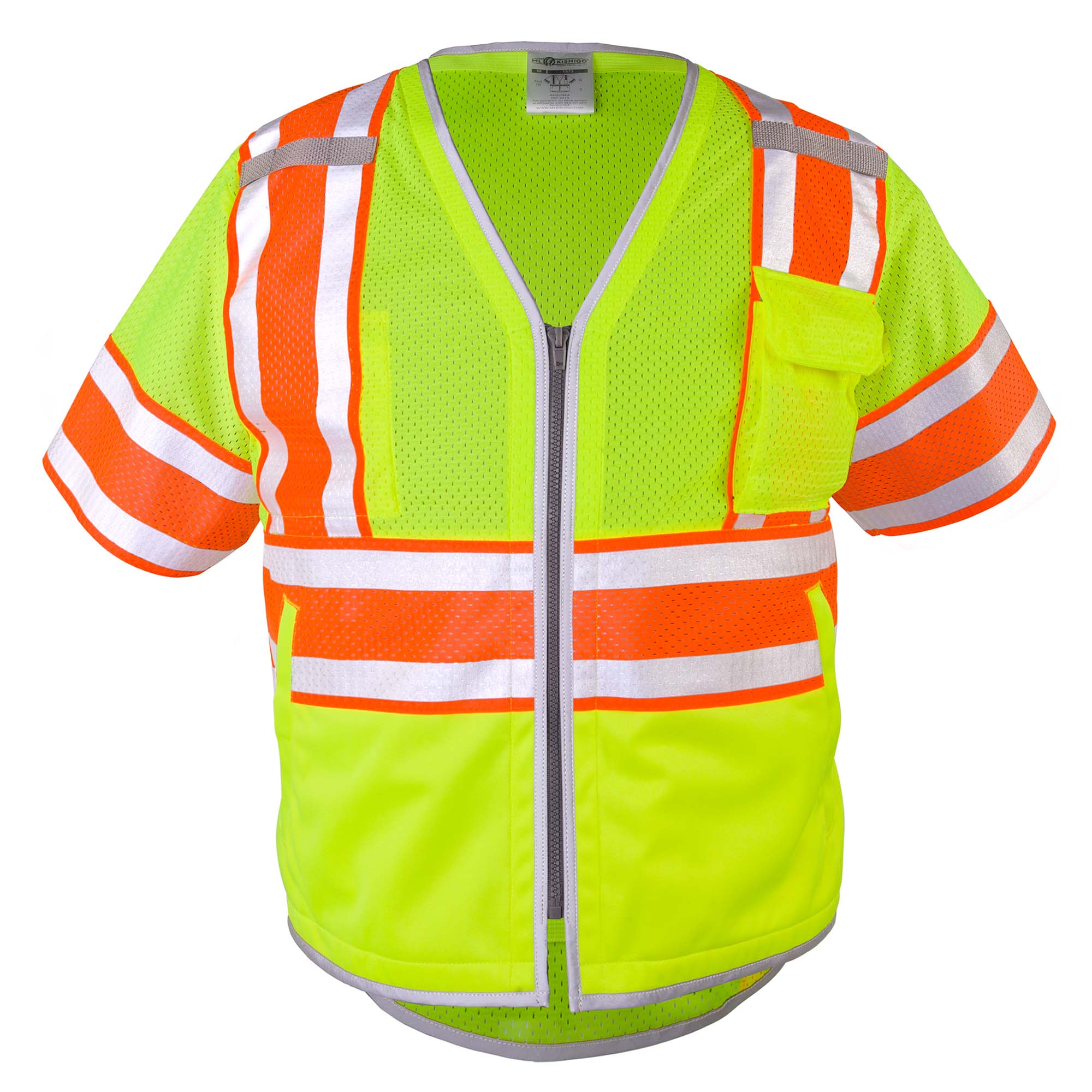 Kishigo 1573 Premium Brilliant Series Ultimate Reflective Safety Vest  Yellow/Lime Full Source