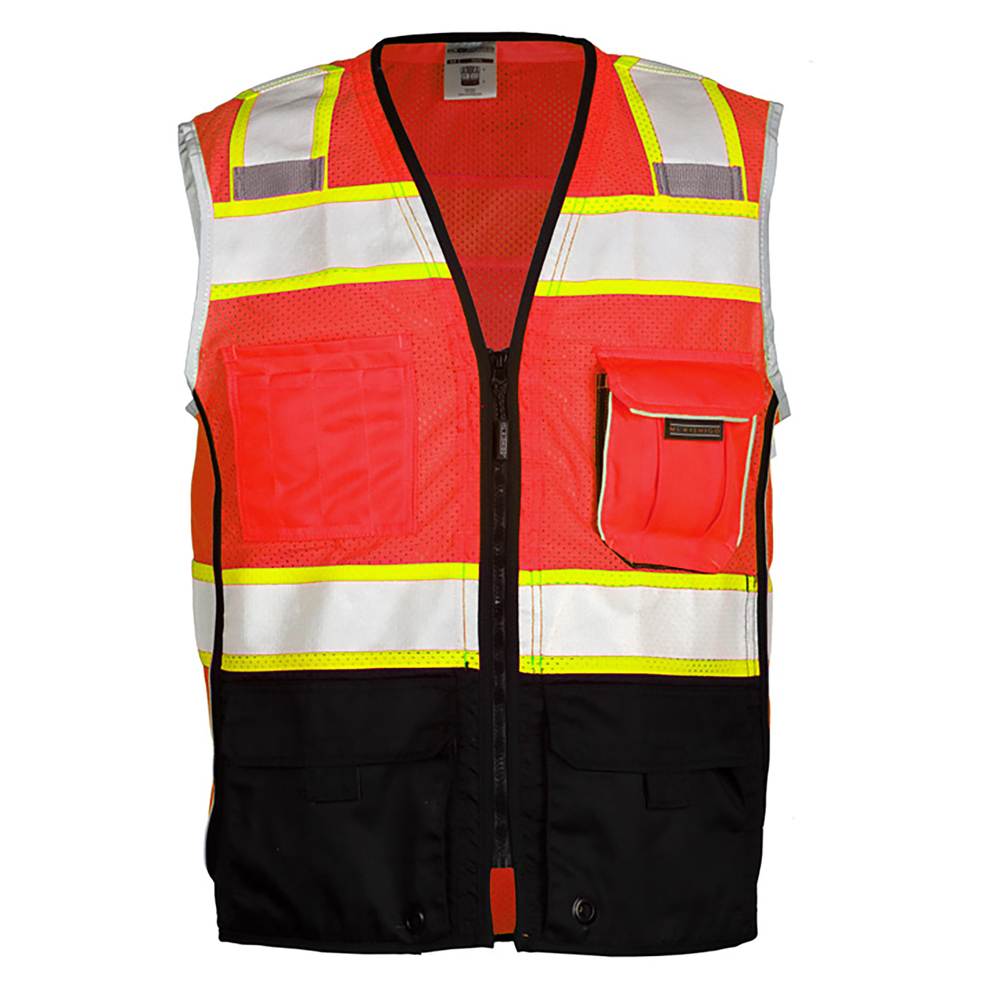 Kishigo 1715 Black Series Black Bottom Safety Vest Fluorescent Red Full  Source