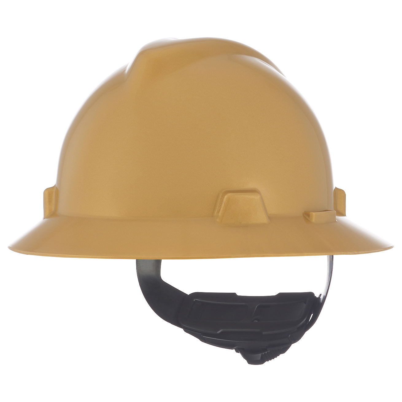 MSA 814053 V-Gard Full Brim Hard Hat - Fas-Trac Suspension - Gold