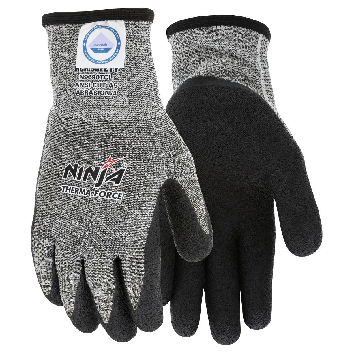1pr Mens Fingerless Gripper Gloves Work Safety Thermal Warm Non Slip Dotted Palm 
