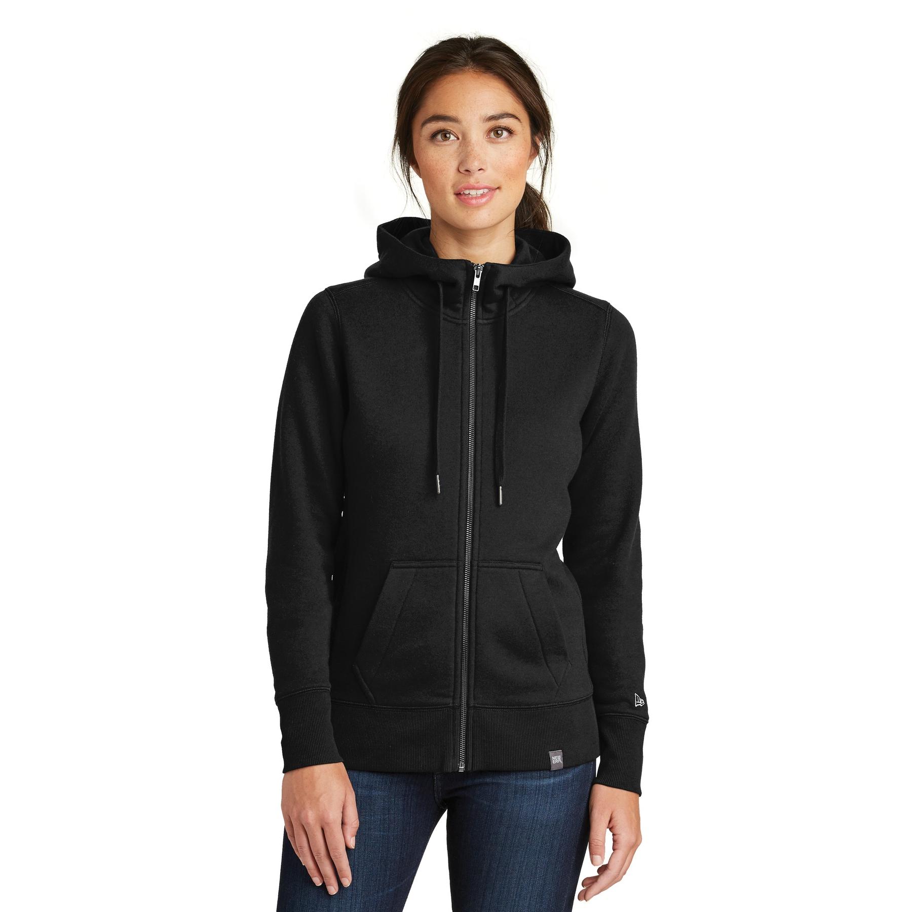 New Era LNEA502 Ladies French Terry Full-Zip Hoodie - Black | Full