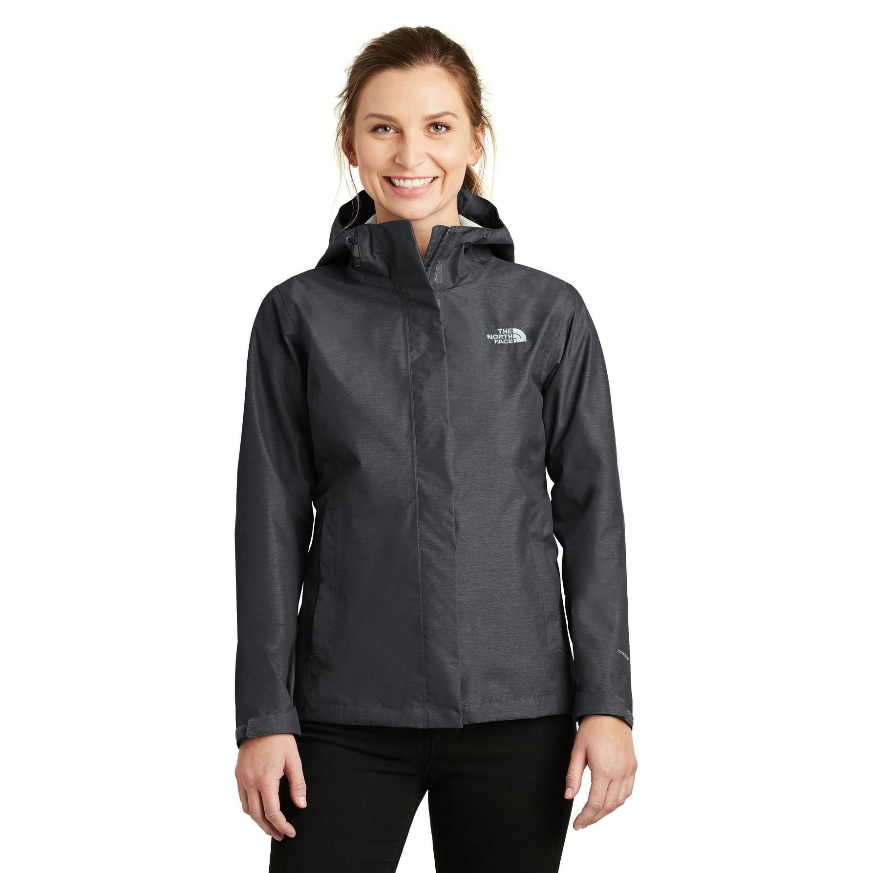 The North Face NF0A3LH5 Ladies DryVent Rain Jacket - Dark Heather Grey ...