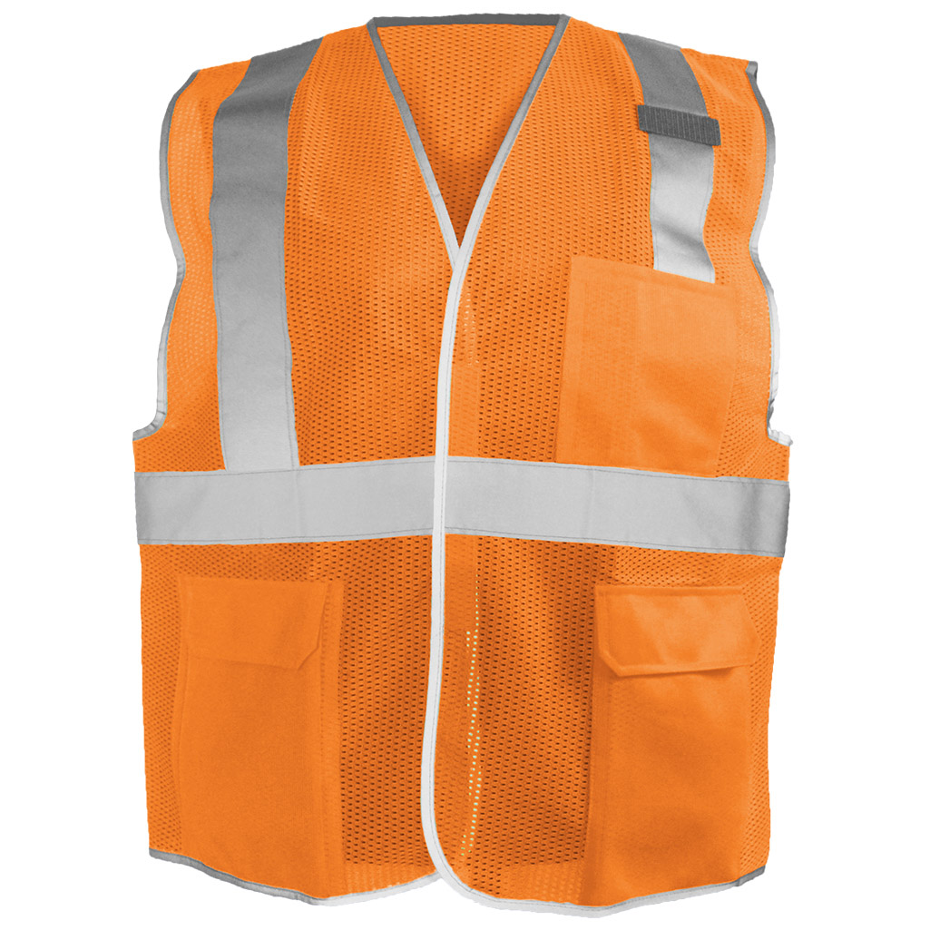 OccuNomix LUX-SSGC Classic Mesh Safety Vest - Orange | Full Source
