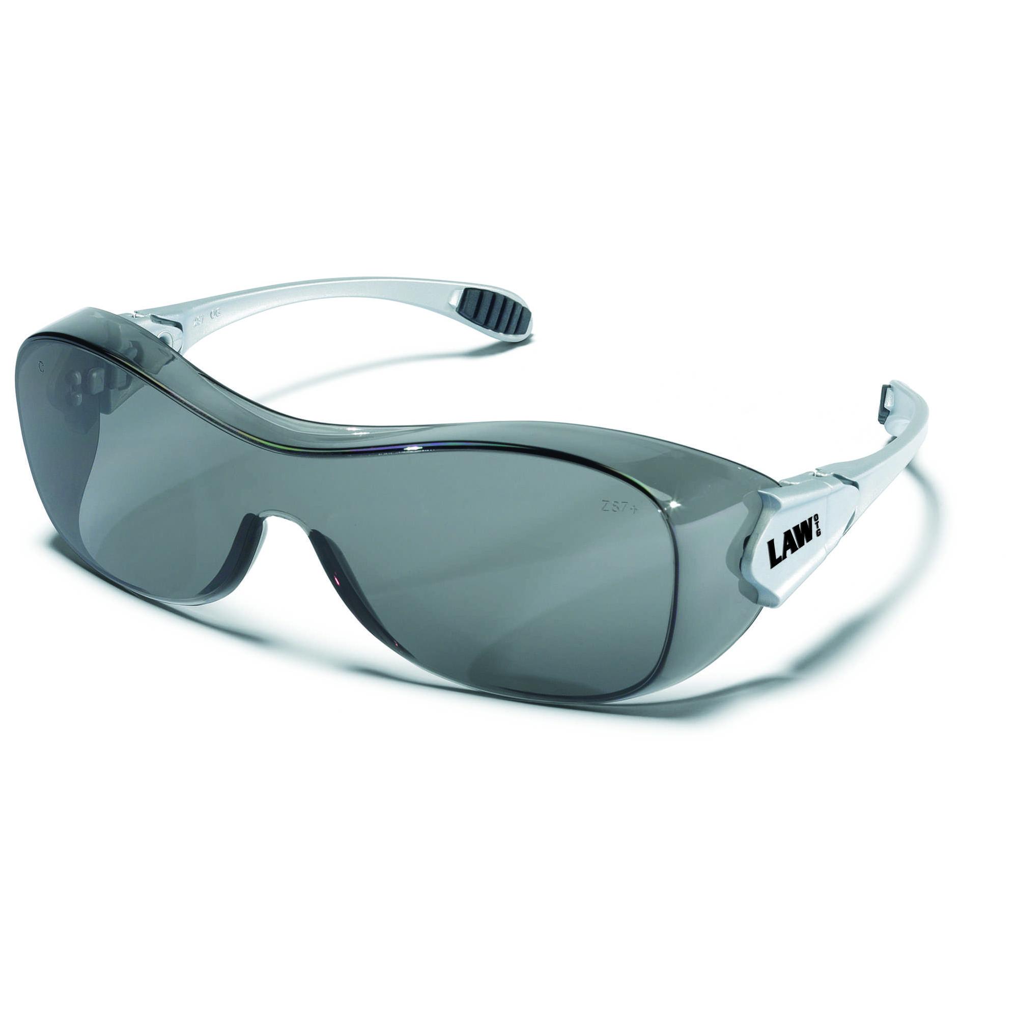 Crews OG112AF Law OTG Safety Glasses Silver Frame Gray AntiFog