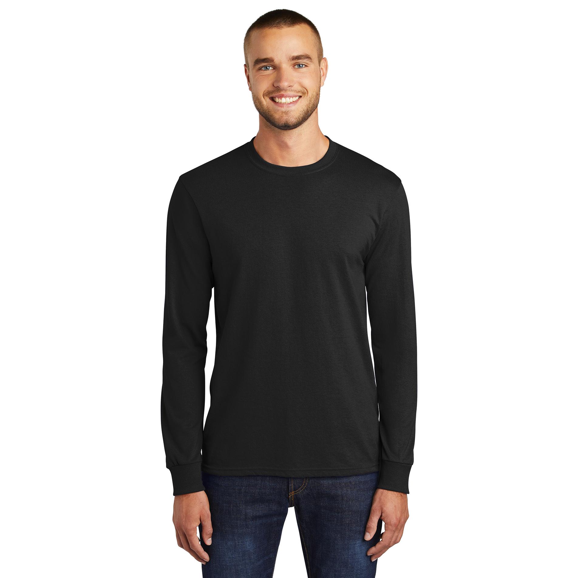 Port & Company PC55LST Tall Long Sleeve Core Blend Tee - Jet Black ...