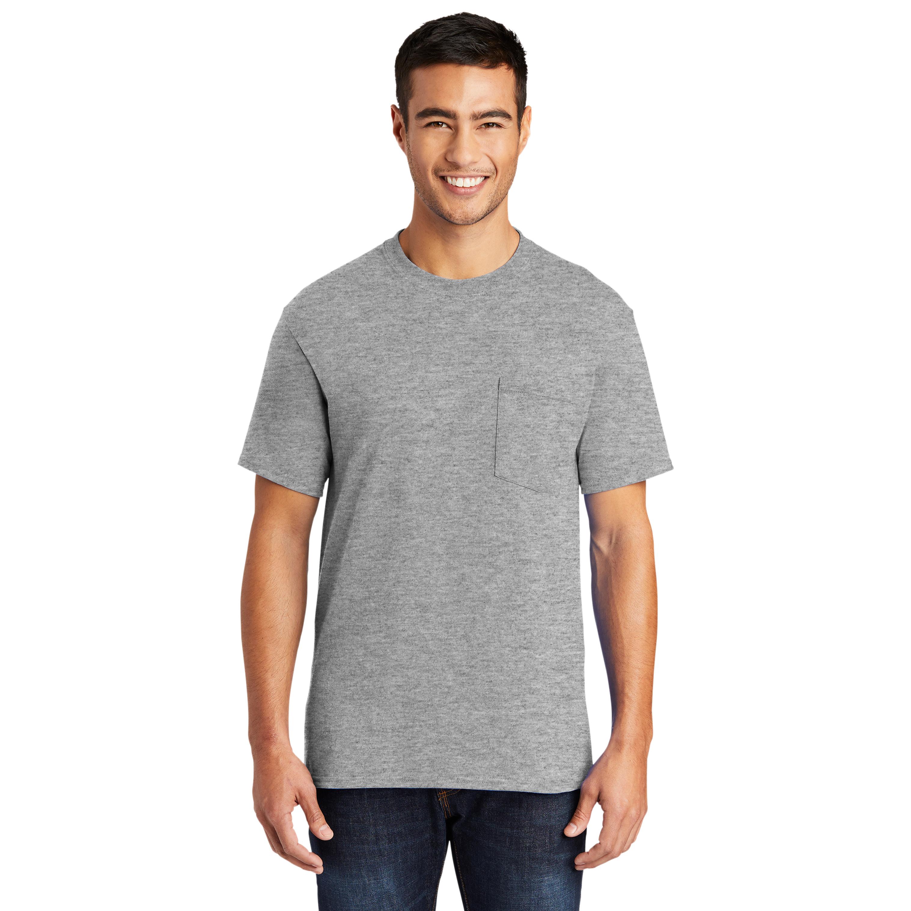Port & Company PC55P Core Blend Pocket Tee - Athletic Heather | Full Source