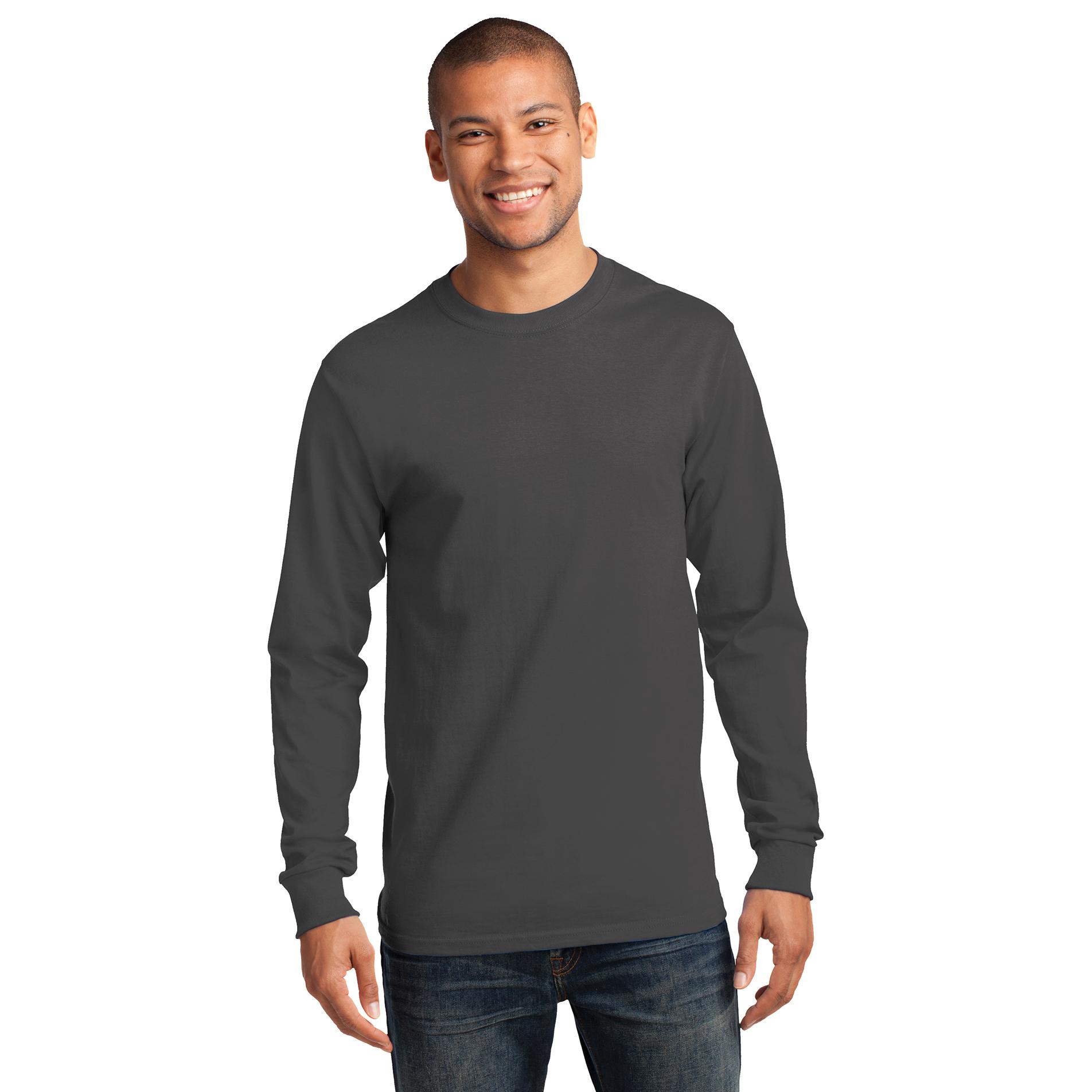 Port & Company PC61LST Tall Long Sleeve Essential T-Shirt - Charcoal ...