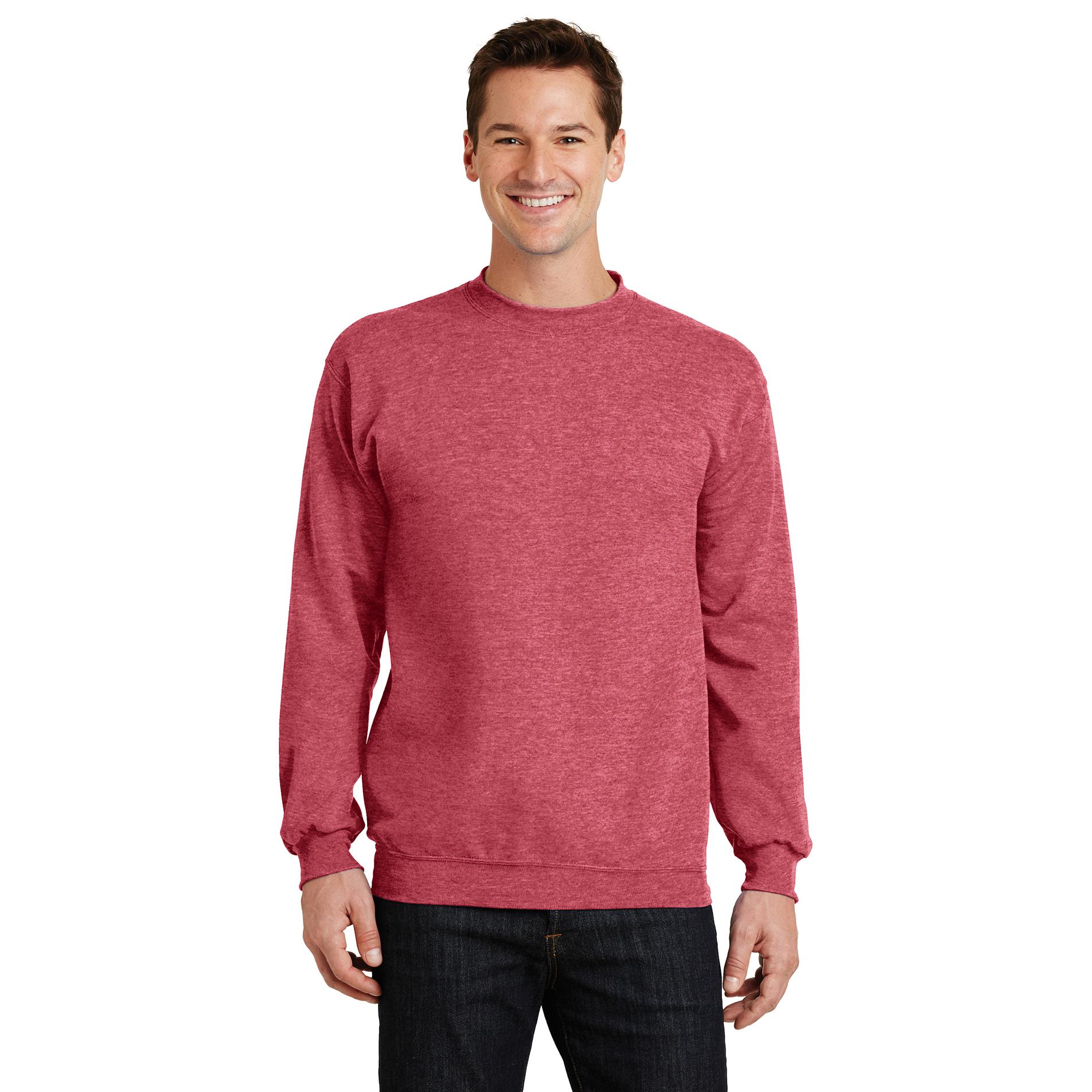 Port & Company PC78 Core Fleece Crewneck Sweatshirt - Heather Red ...