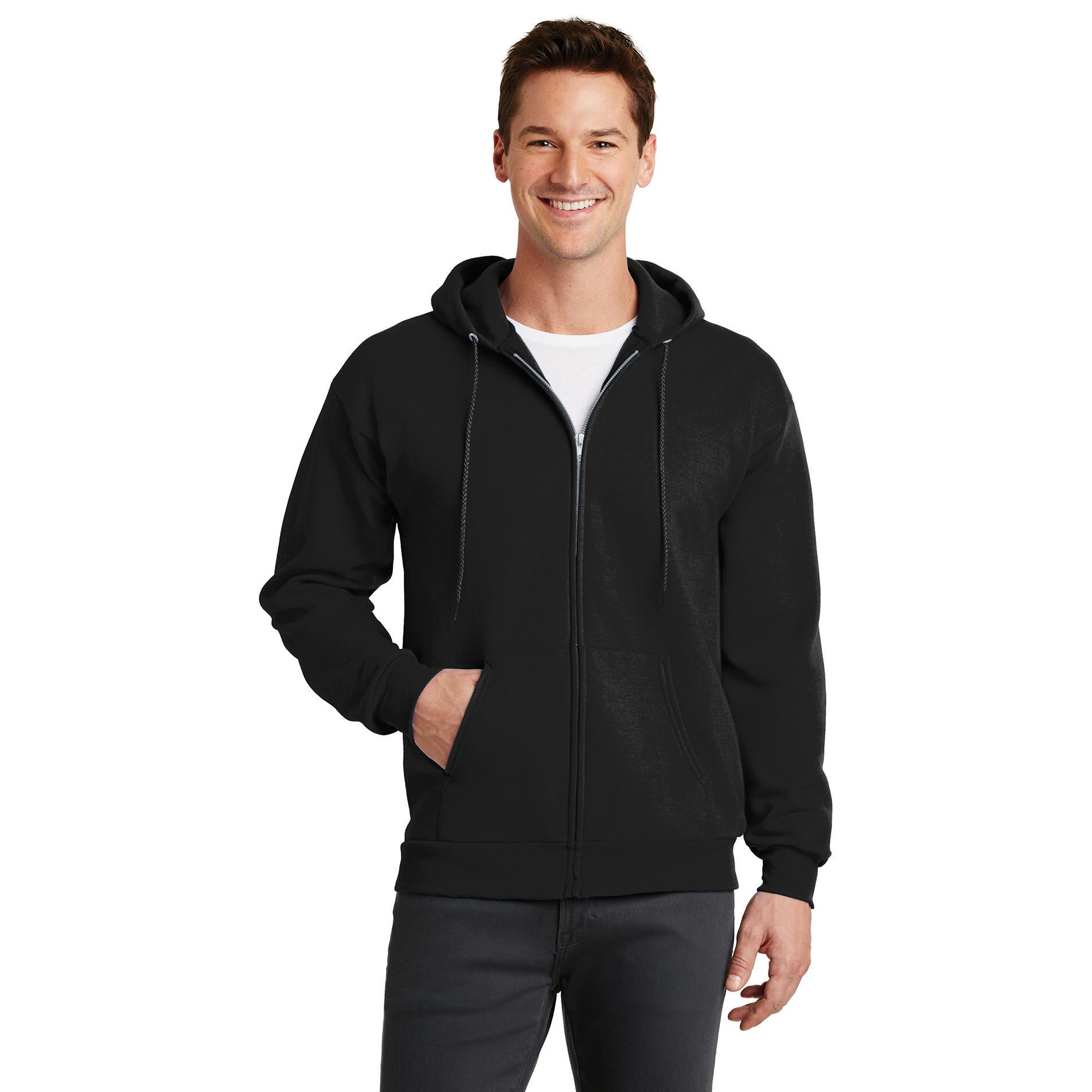 Port & Company PC78ZH Core Fleece Full-Zip Hooded Sweatshirt - Jet ...