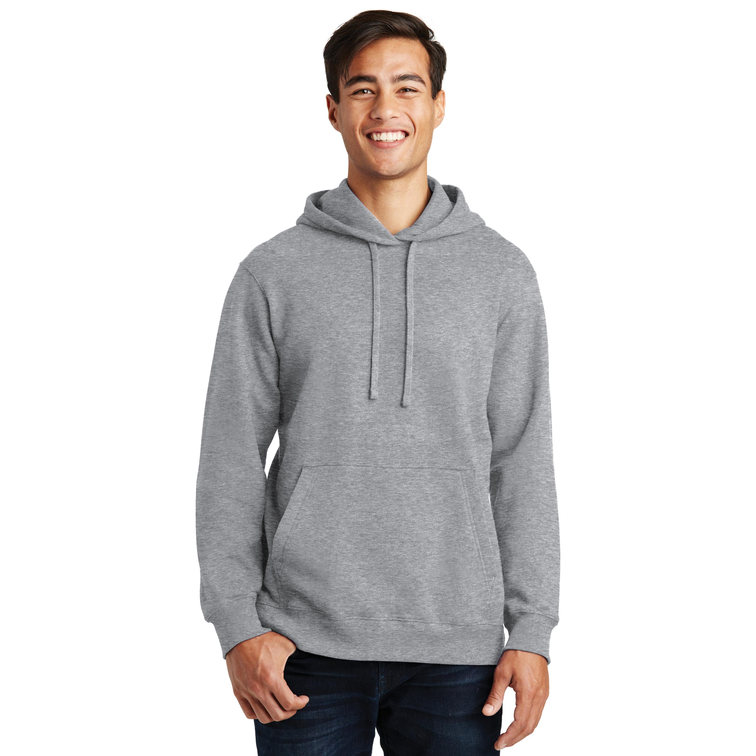 Port Company PC850H Fan Favorite Fleece Pullover Hooded Sweatshirt Athletic Heather S