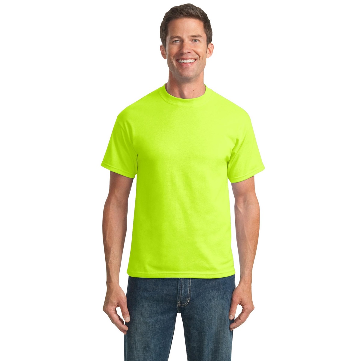 Port & Company PC55 50/50 Cotton/Poly T-Shirt - Safety Green ...