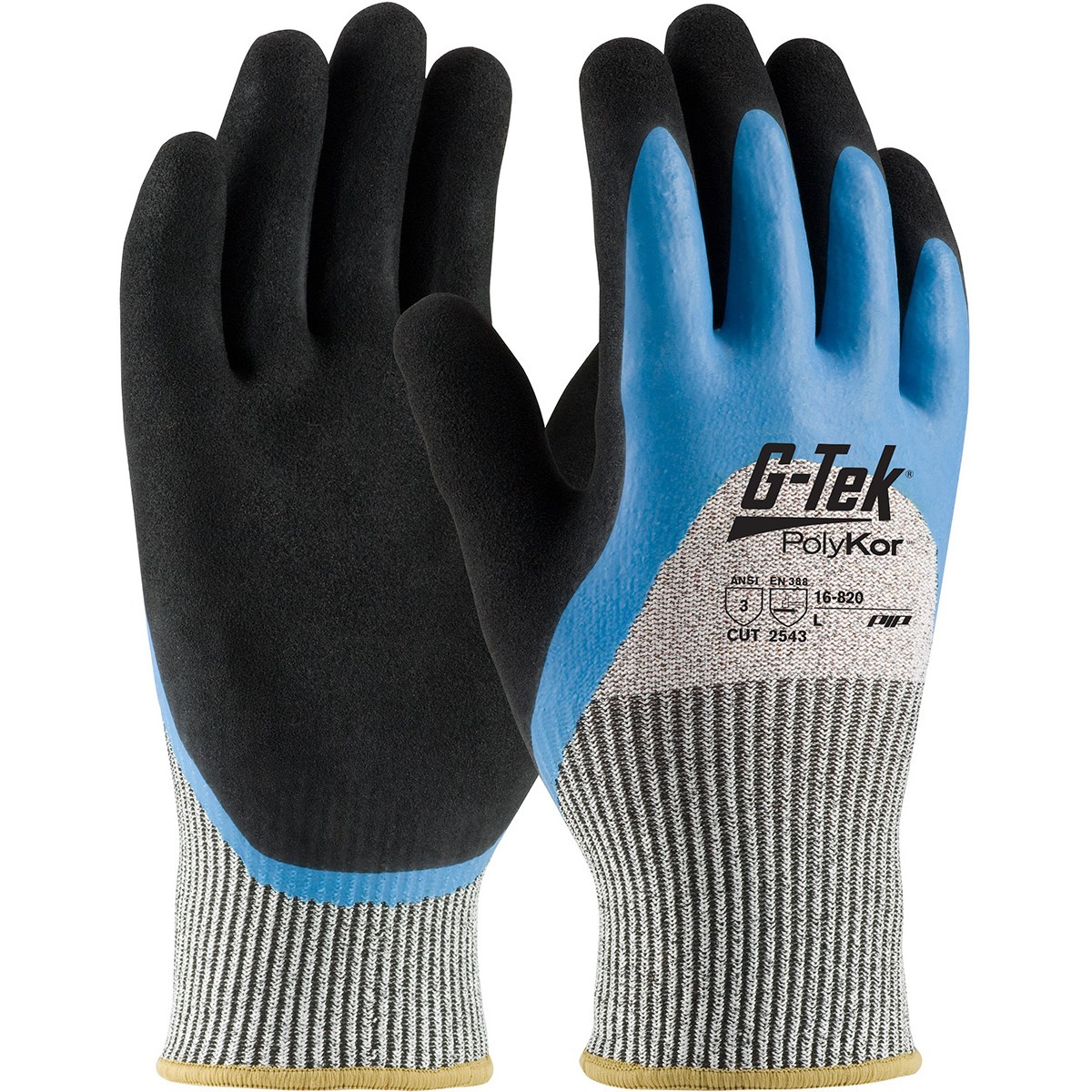 PIP 16-820 G-Tek PolyKor Seamless Knit PolyKor Blended Gloves w ...