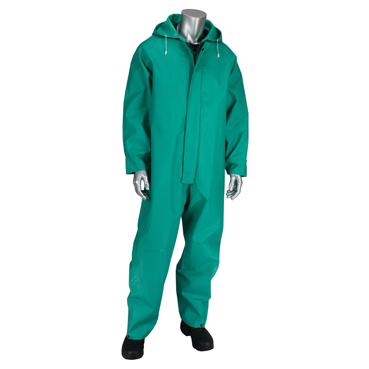 PIP 205-420CV Falcon ChemFR Treated PVC Coveralls - Green | Full Source