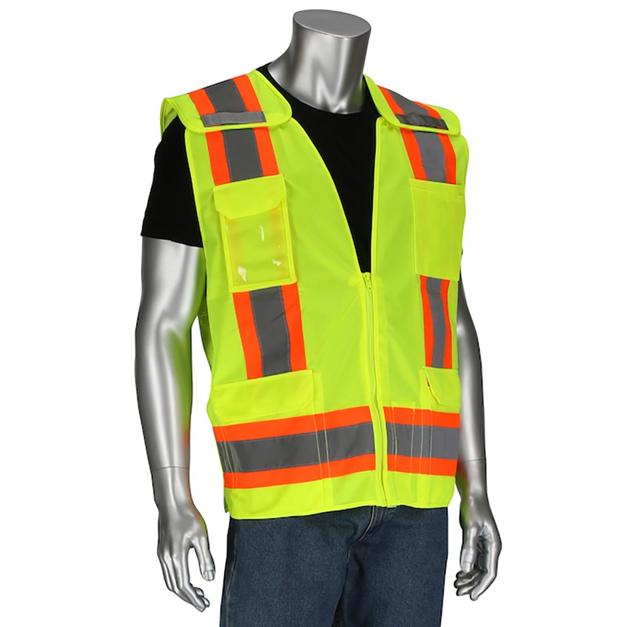 PIP 302-0505 Type R Class Mesh Breakaway Surveyors Safety Vest Yellow/ Lime Full Source