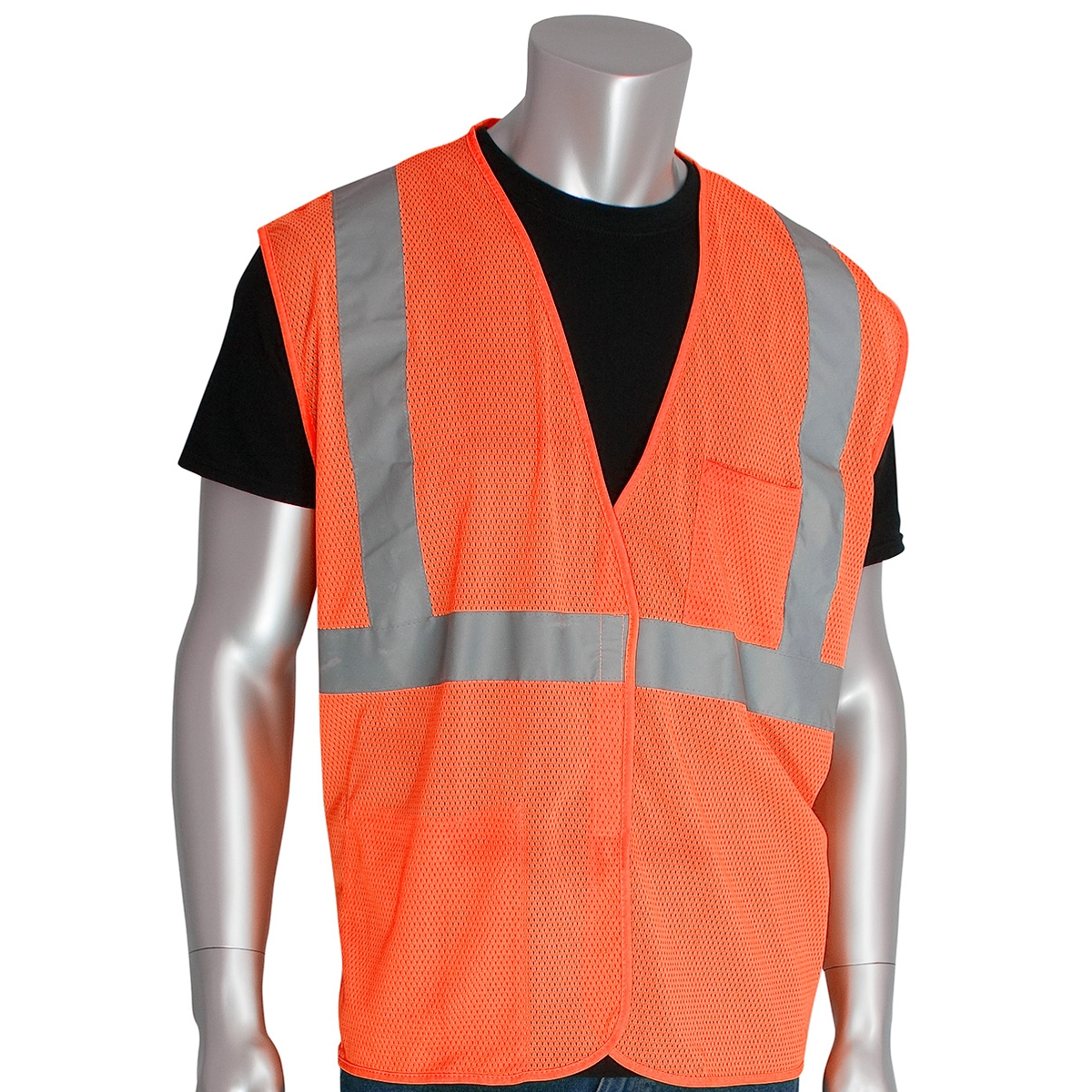 PIP 302-0702 Economy Type R Class 2 Mesh Safety Vest with Two Pockets ...