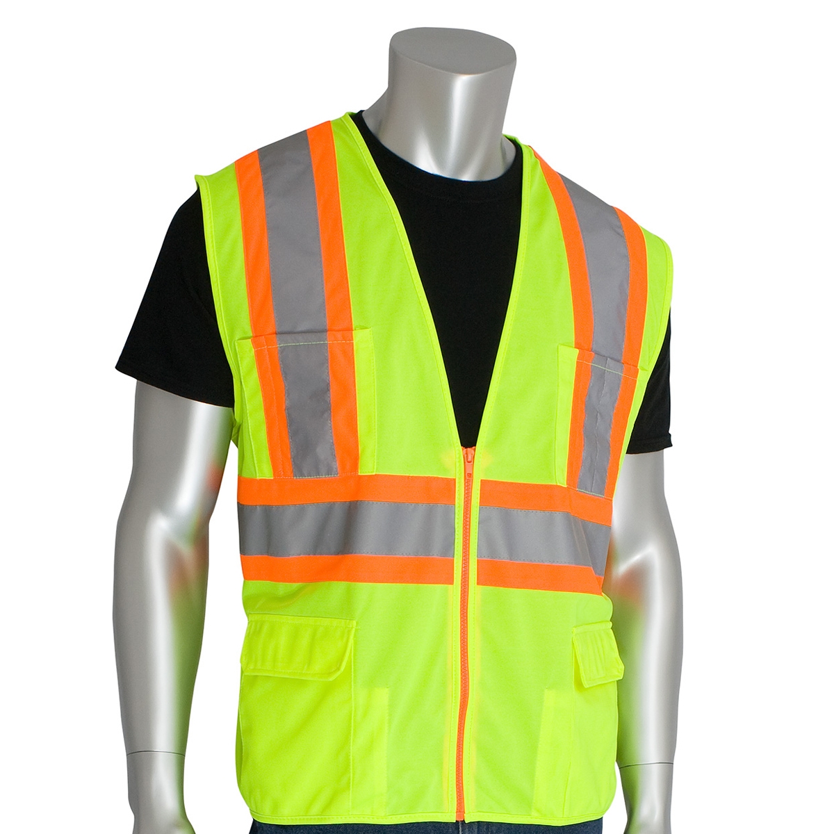 PIP 302-MAP Type R Class 2 Solid Two-Tone Surveyor Safety Vest with ...