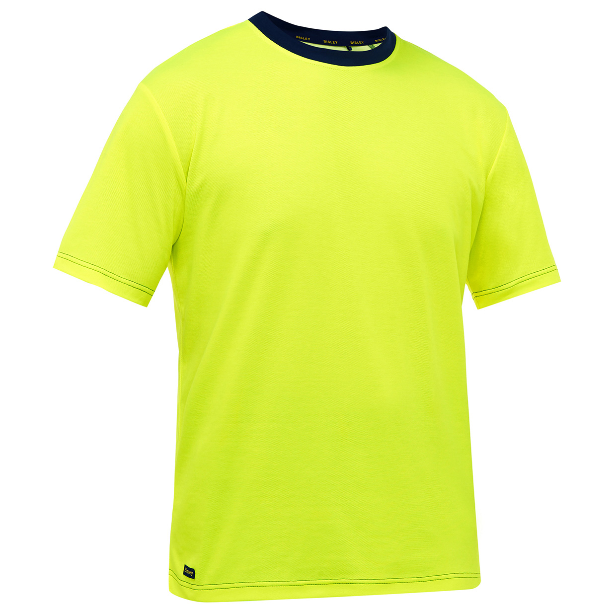 PIP 310M1118 Bisley Non-ANSI Short Sleeve Safety Shirt - Yellow/Lime ...