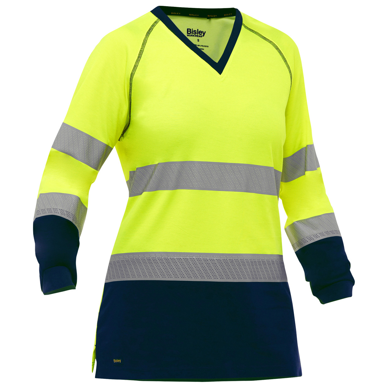 Pip Global Bisley® Women's Long Sleeve Shirt, Class 3, 3XL, Hi-Vis Orange