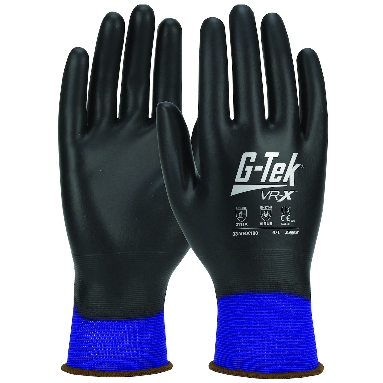 Pyramex Safety GL401 Gray Poly-Torq Polyurethane Dipped Gloves - Single Pair