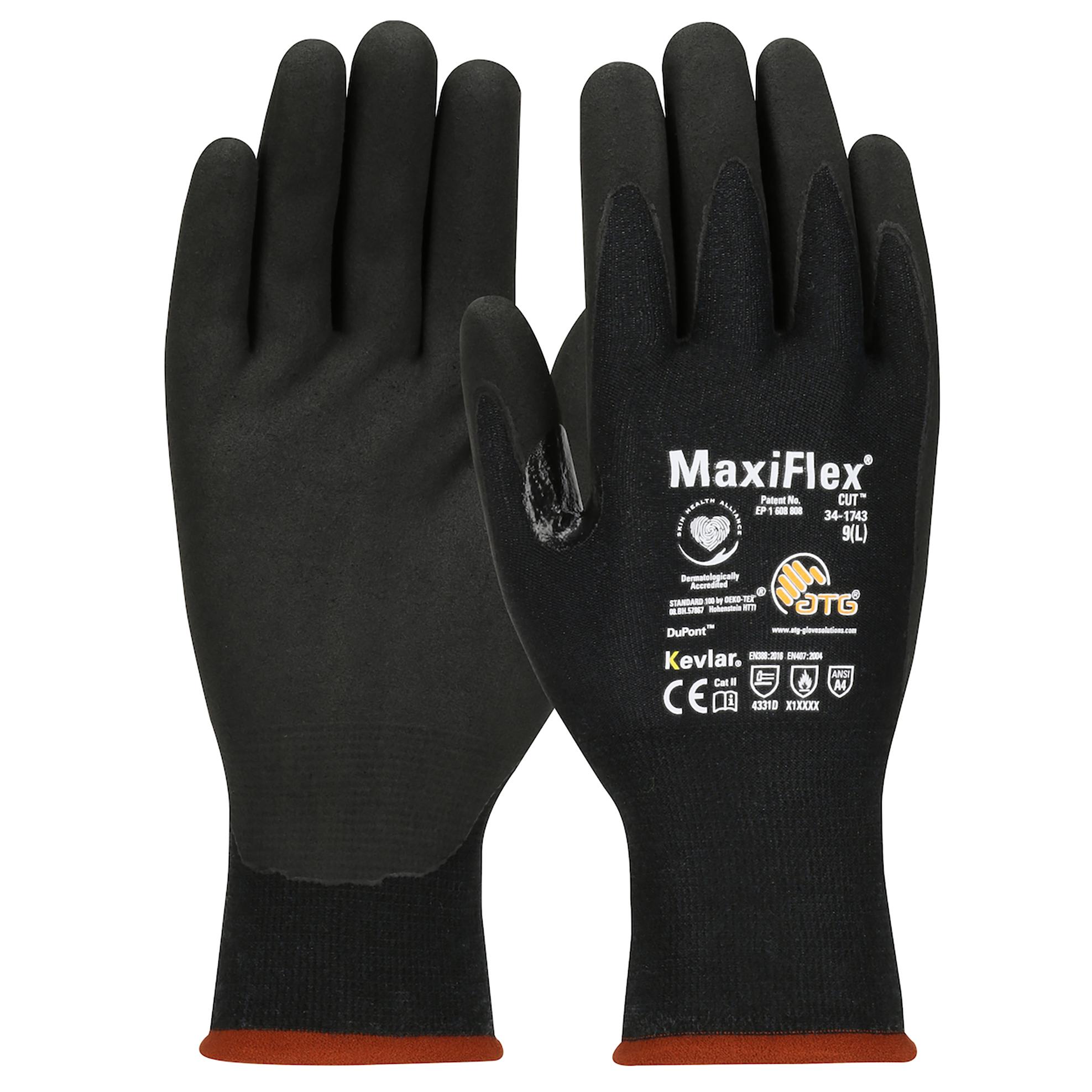 PIP 34-1743 MaxiFlex Cut Seamless Knit Kevlar Gloves with MicroFoam Nitrile  Coating - Palm  Fingertips | FullSource.com