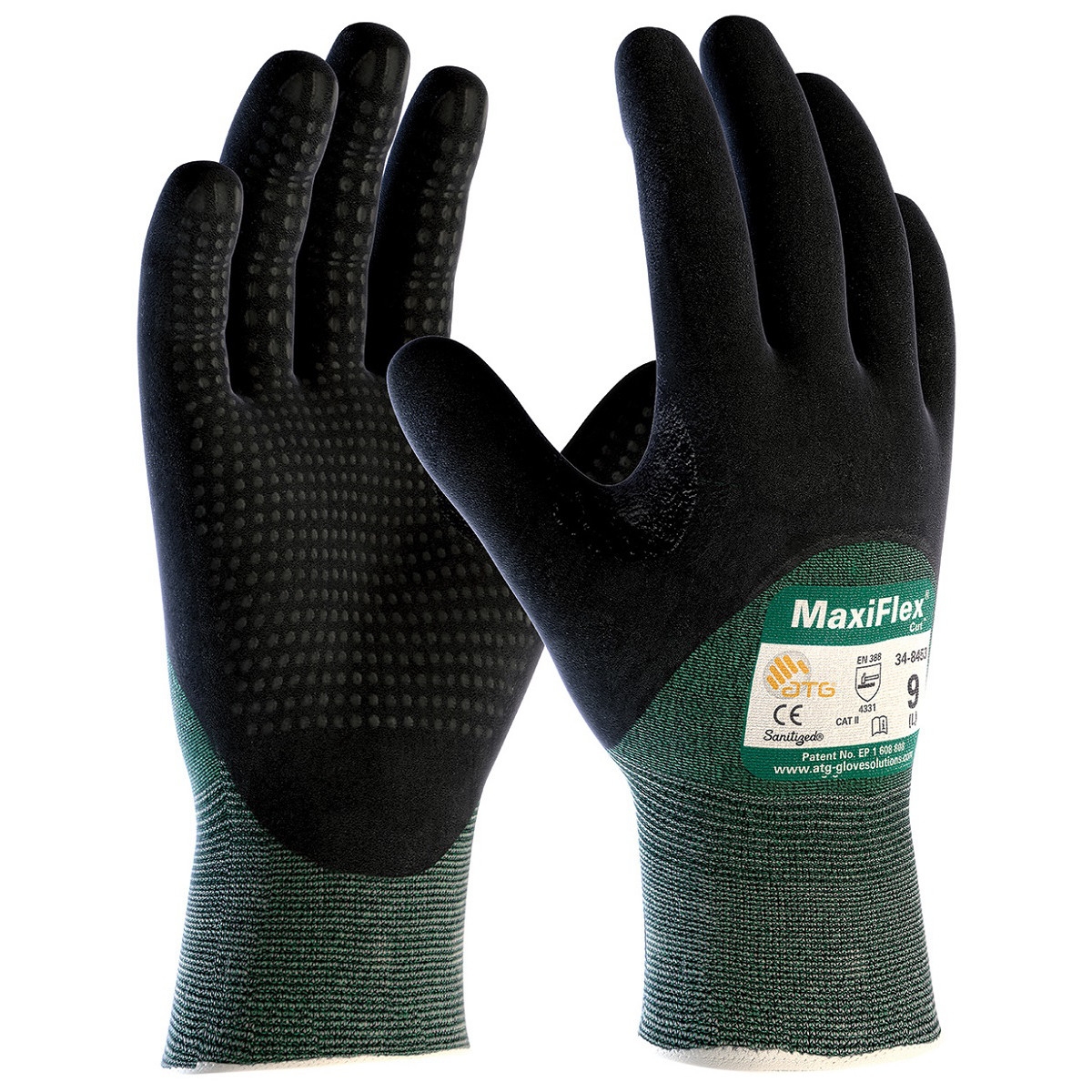 Hyper Tough HPPE ANSI A4 Anti Cut PU Coated Work Gloves, Full Fingers,  Men's Medium Size