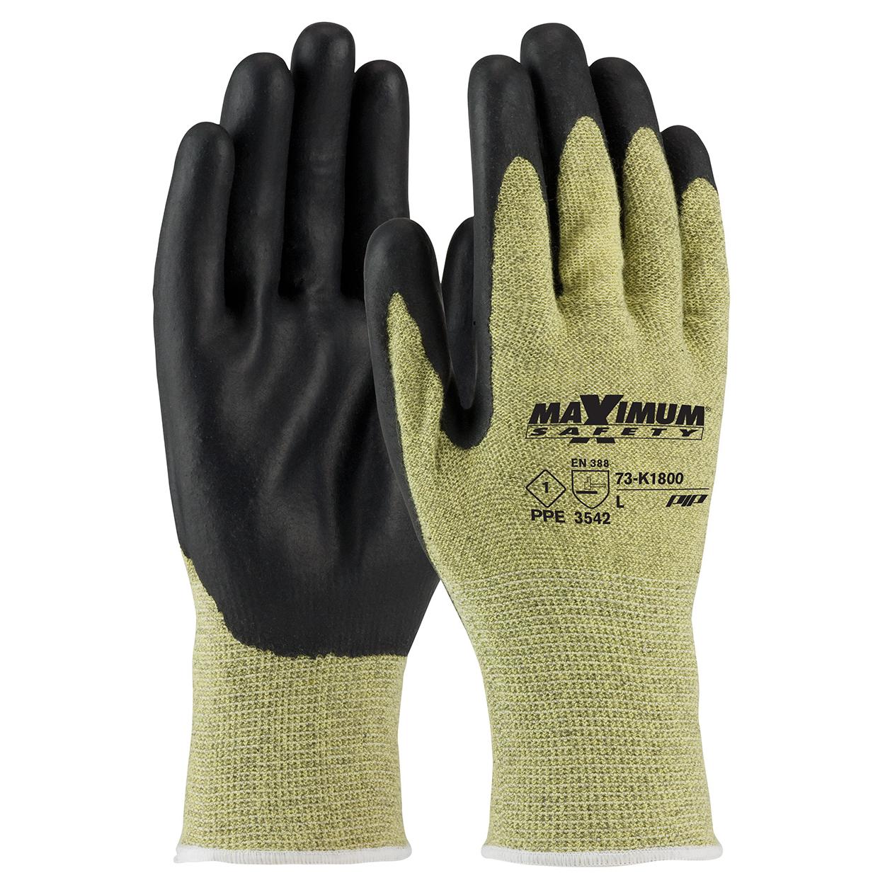 Hyper Tough HPPE ANSI A4 Anti Cut PU Coated Work Gloves, Full Fingers,  Men's Medium Size 