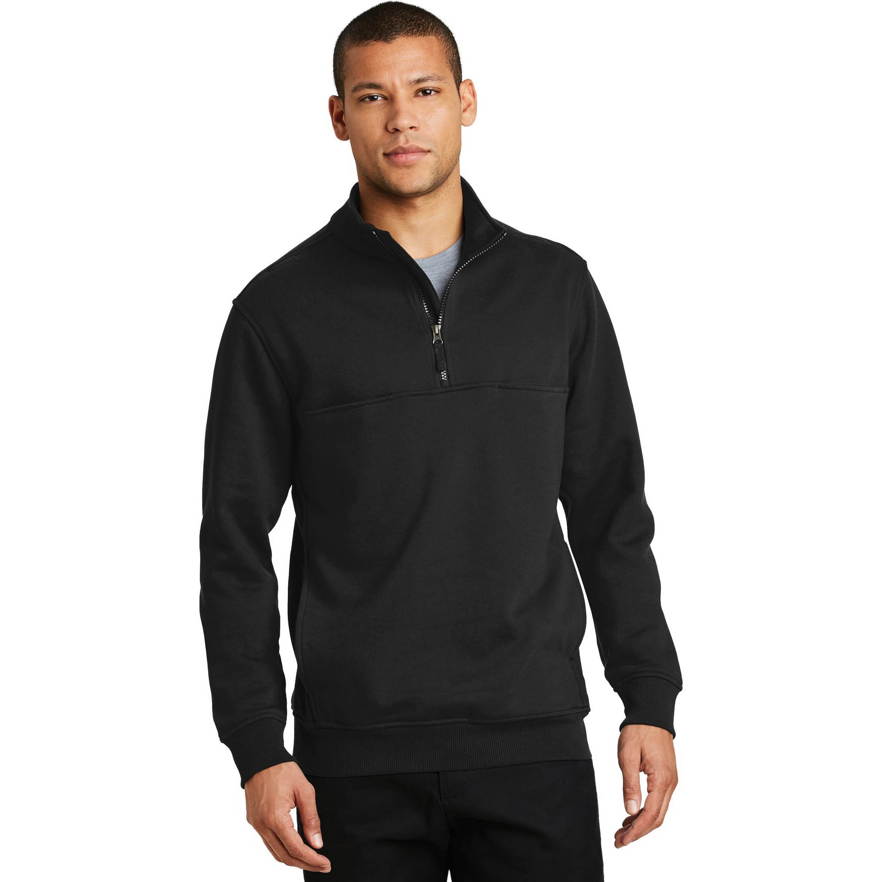 CornerStone CS626 1/2-Zip Job Shirt - Black | Full Source