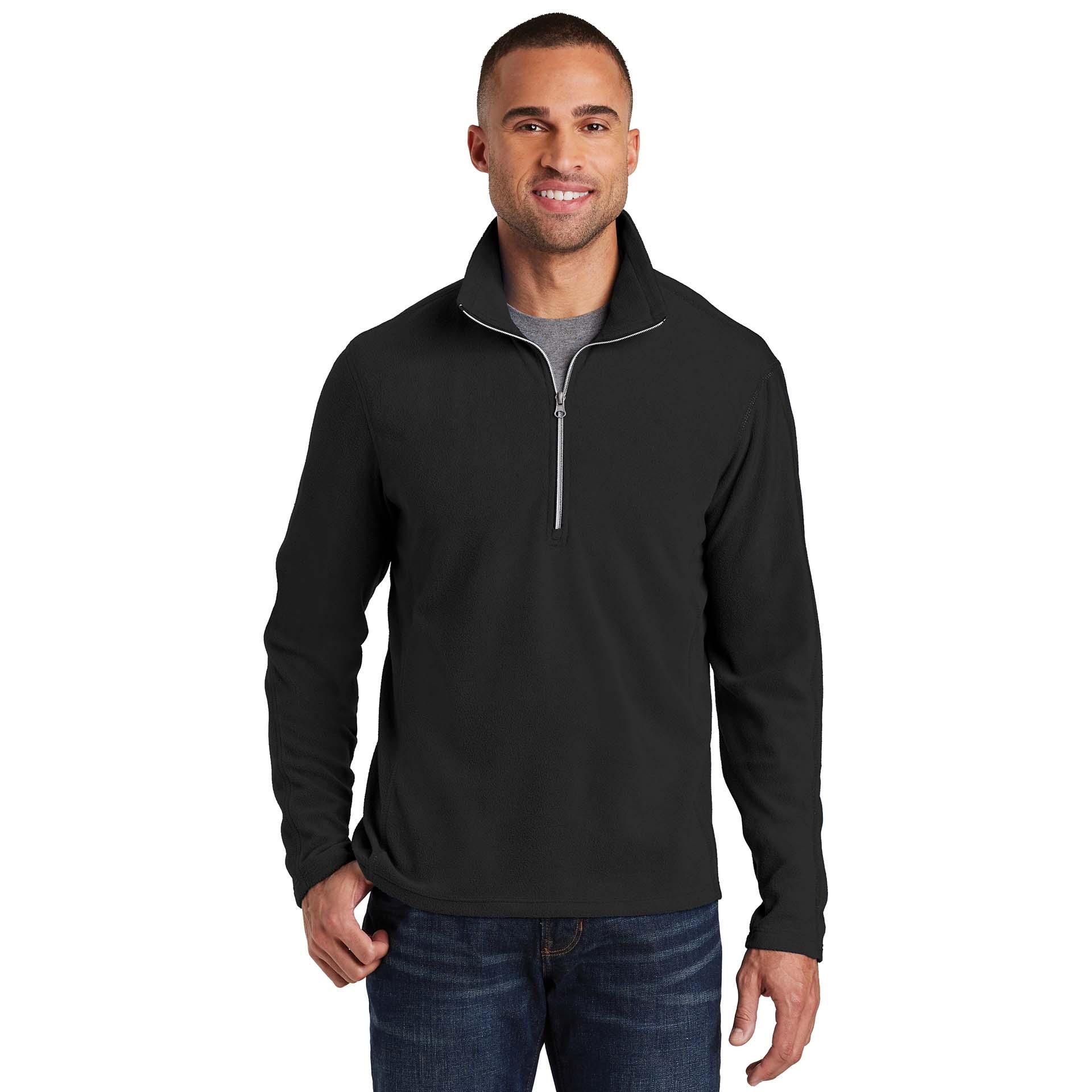 Port Authority F224 Microfleece 1/2-Zip Pullover - Black | Full Source