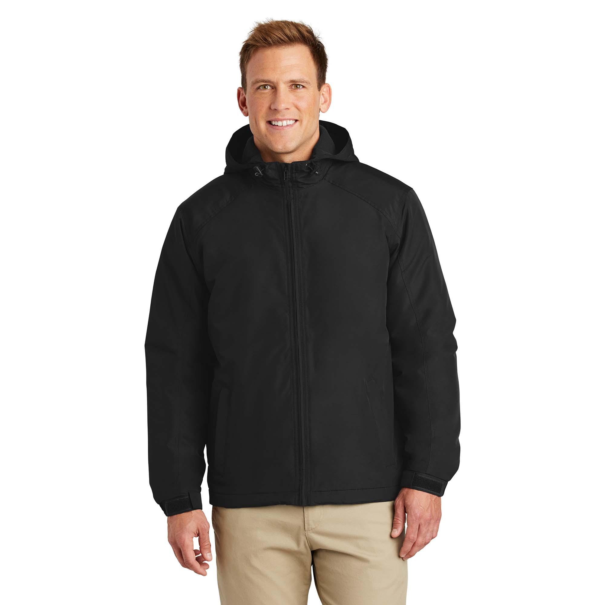 Port Authority J327 Hooded Charger Jacket - True Black | Full Source