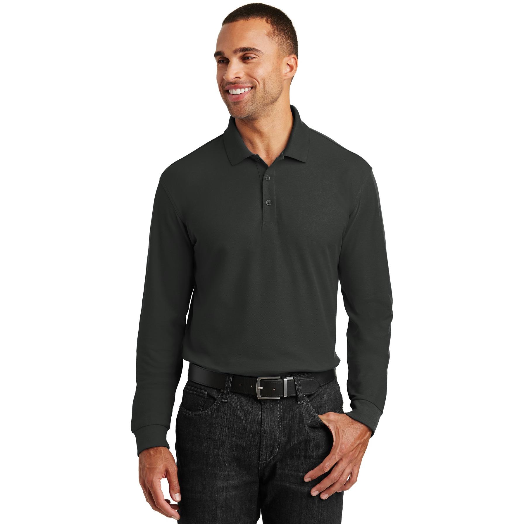 Port Authority K100LS Long Sleeve Core Classic Pique Polo - Deep