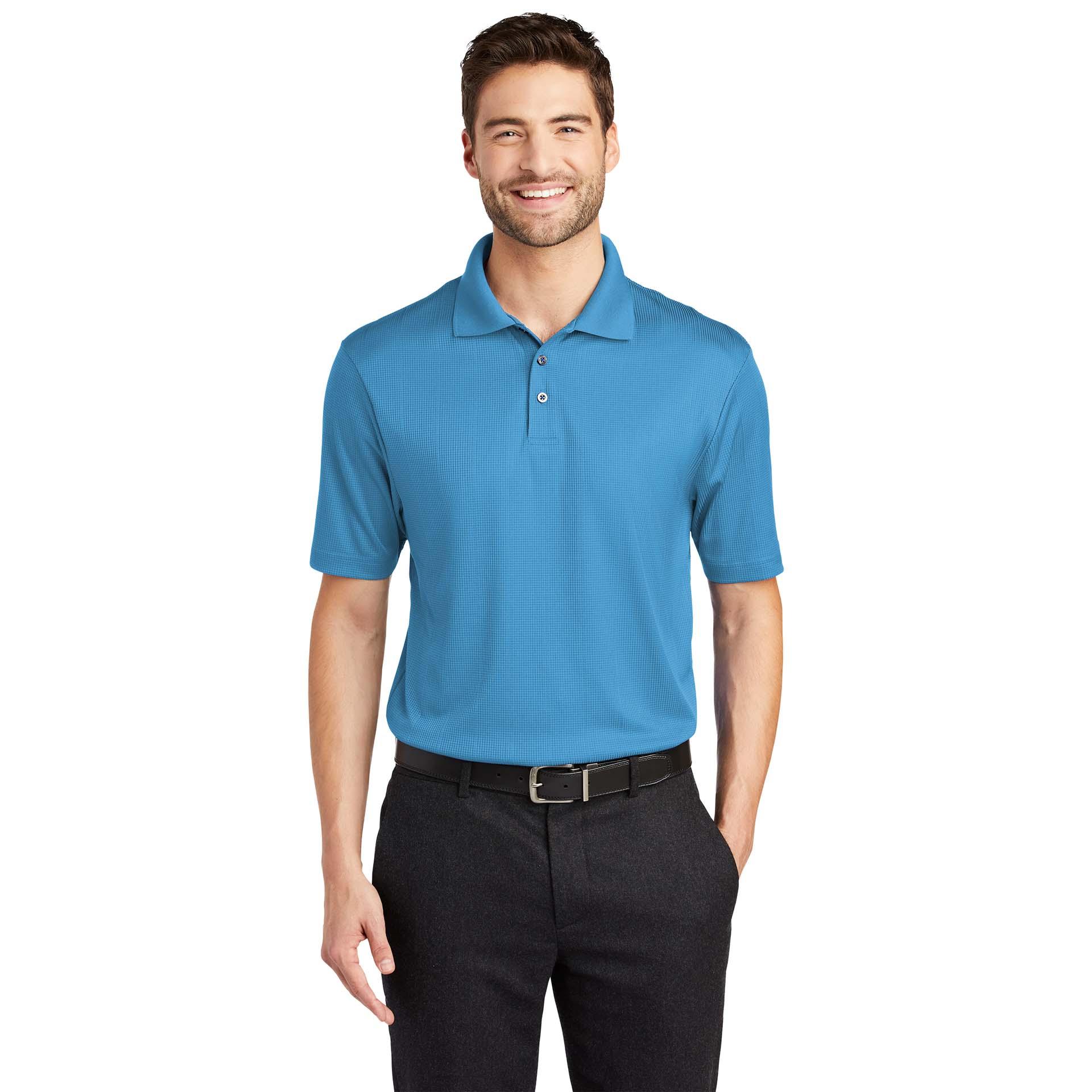 Port Authority K528 Performance Fine Jacquard Polo - Ocean Blue