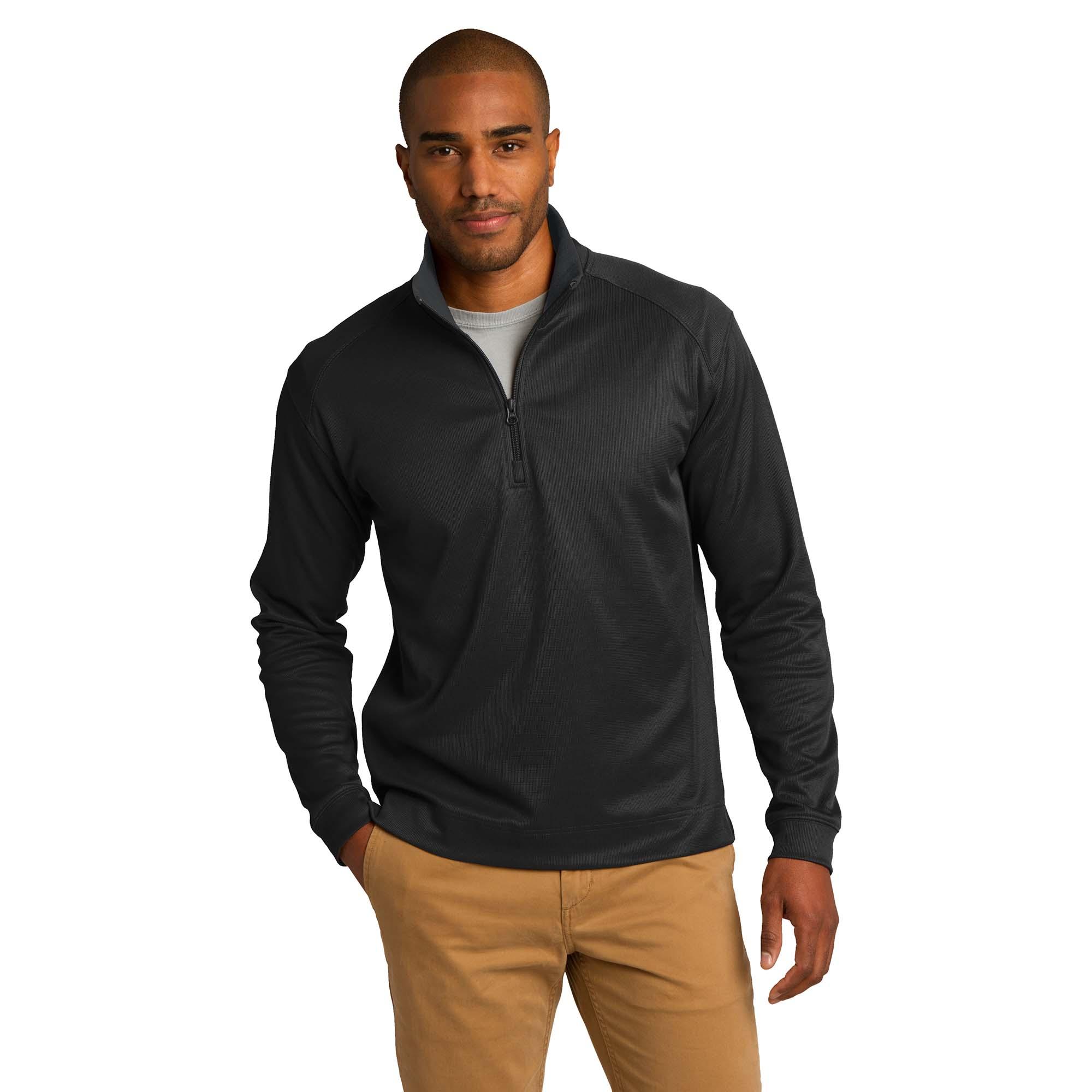 Port Authority K805 Heavyweight Vertical Texture 1/4-Zip Pullover ...