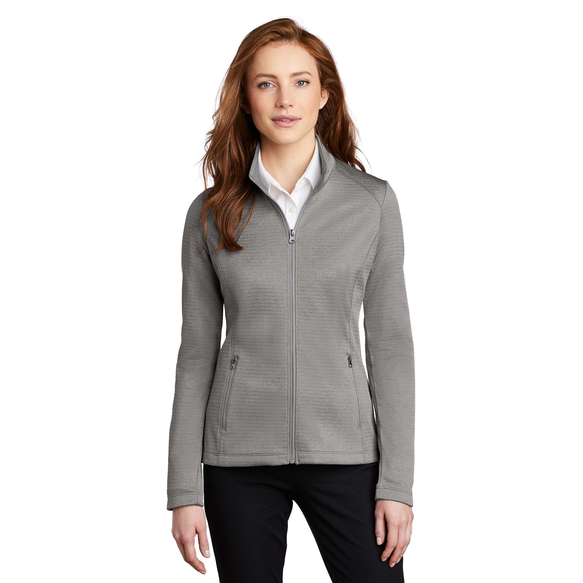 Port Authority L249 Ladies Diamond Heather Fleece Jacket Gusty Grey
