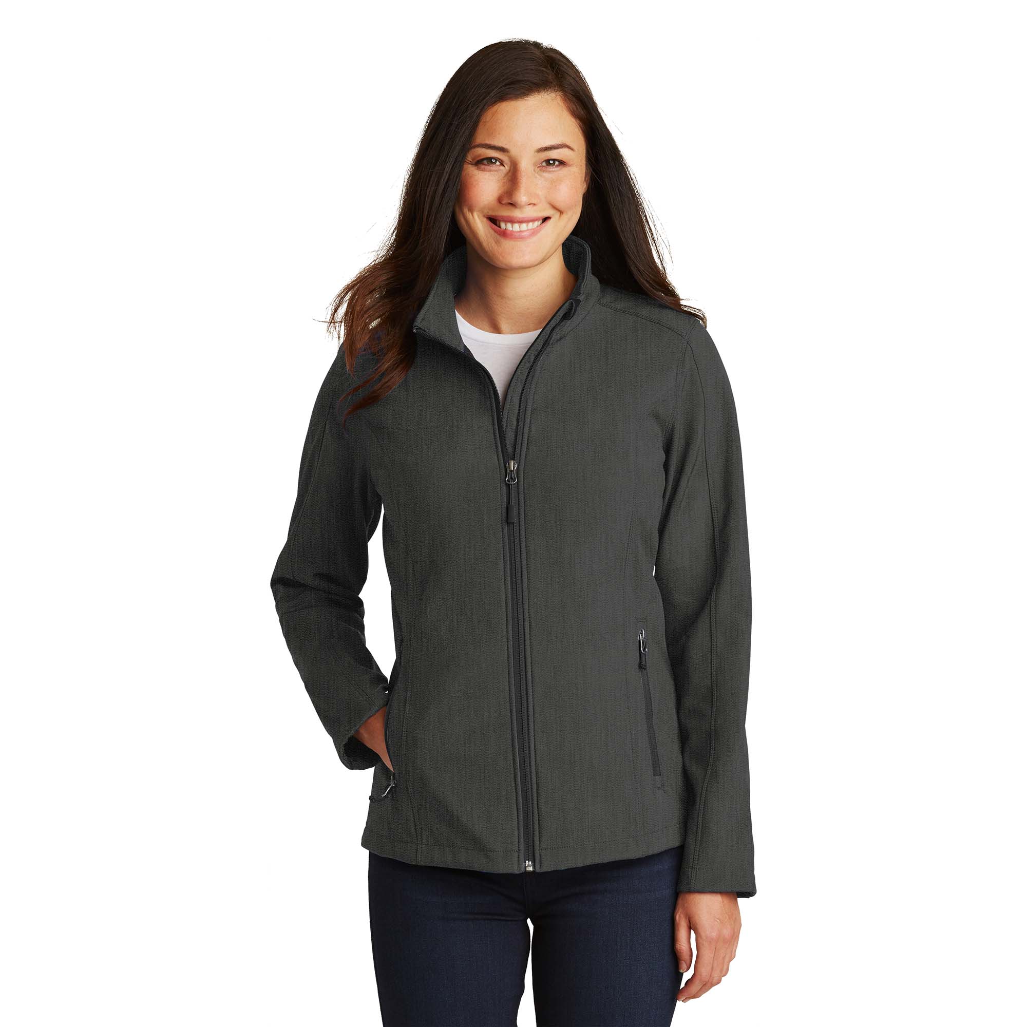 Port Authority Mens Performance Fleece Full-Zip Jacket Charcoal Heather X-Small
