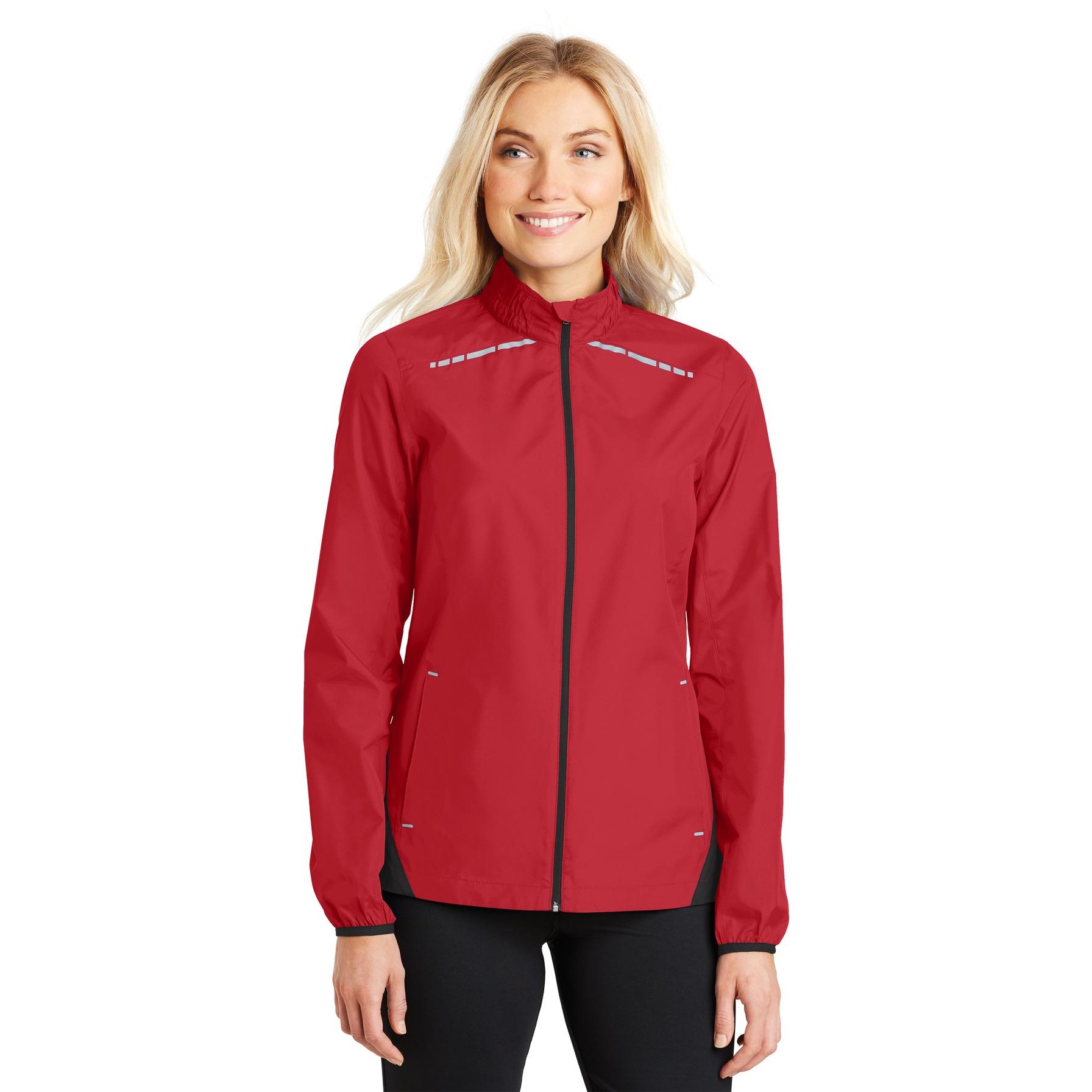 Port Authority L345 Ladies Zephyr Reflective Hit Full-Zip Jacket - Rich ...