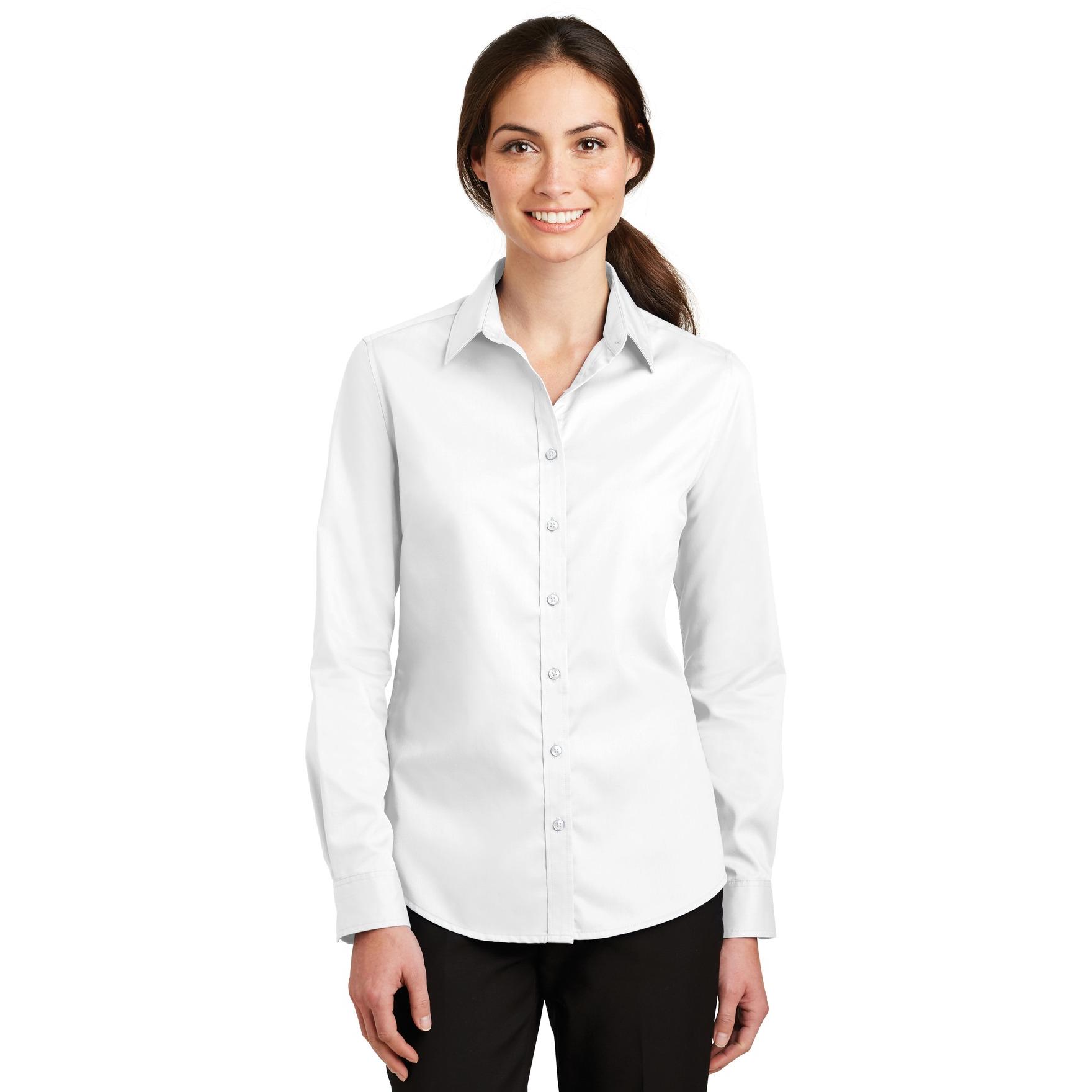 Port Authority L663 Ladies SuperPro Twill Shirt - White | Full Source