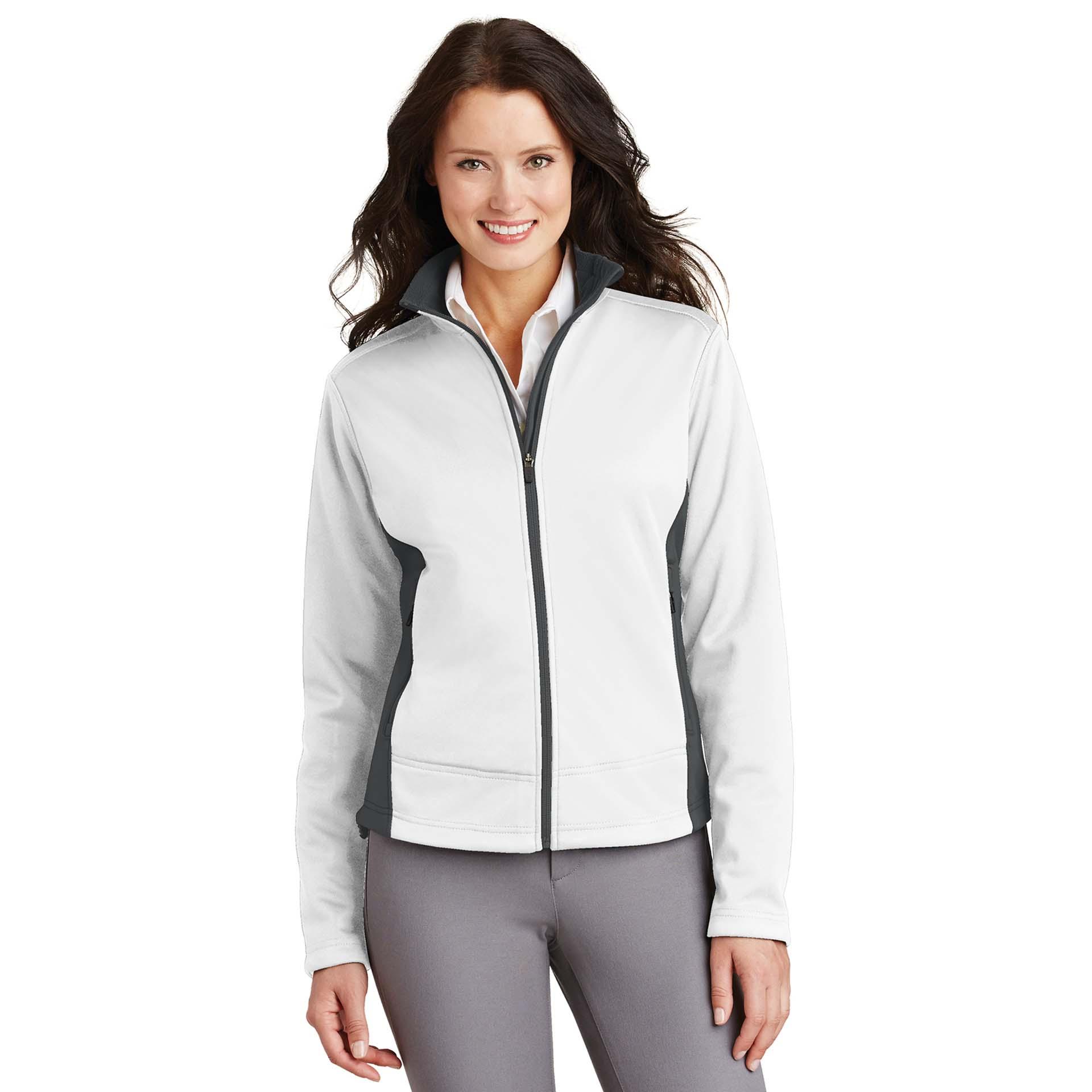 Port Authority L794 Ladies Two-Tone Soft Shell Jacket - White/Graphite ...