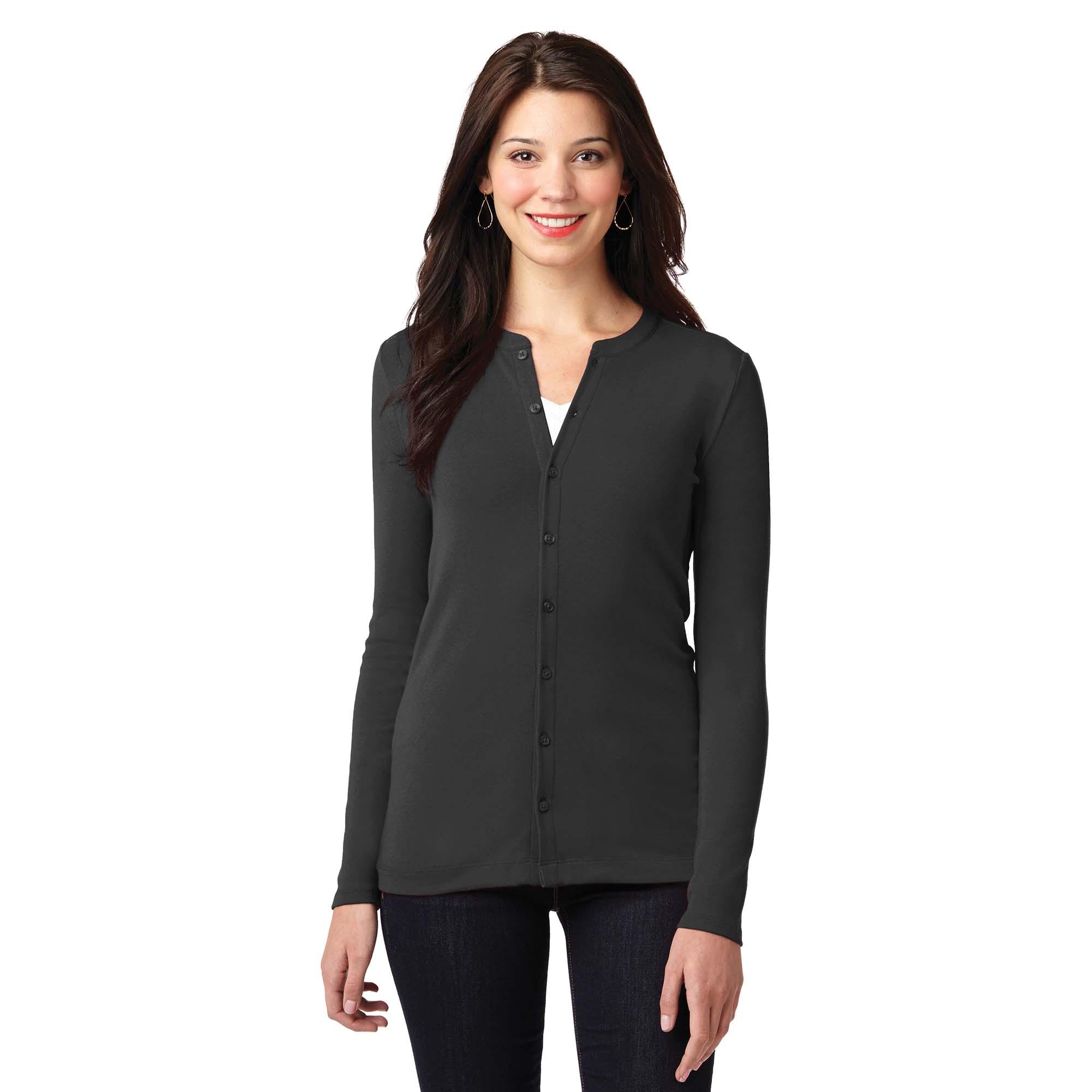 Port Authority LM1008 Ladies Concept Stretch Button-Front Cardigan ...