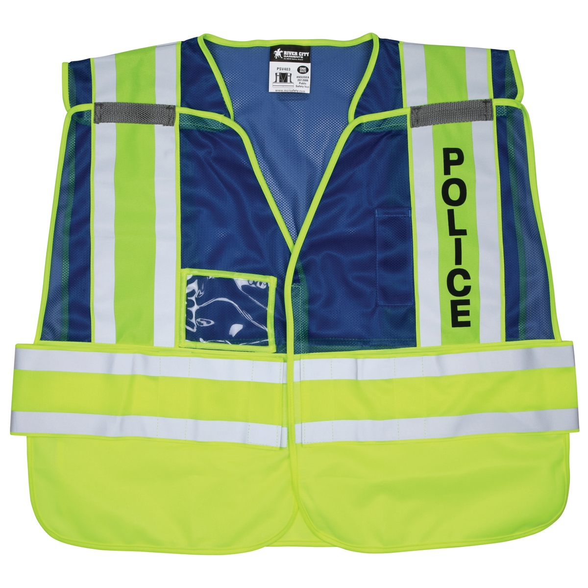 Vest Blue Safety / GOGO 5 Pockets High Visibility Zipper Front Breathable ...