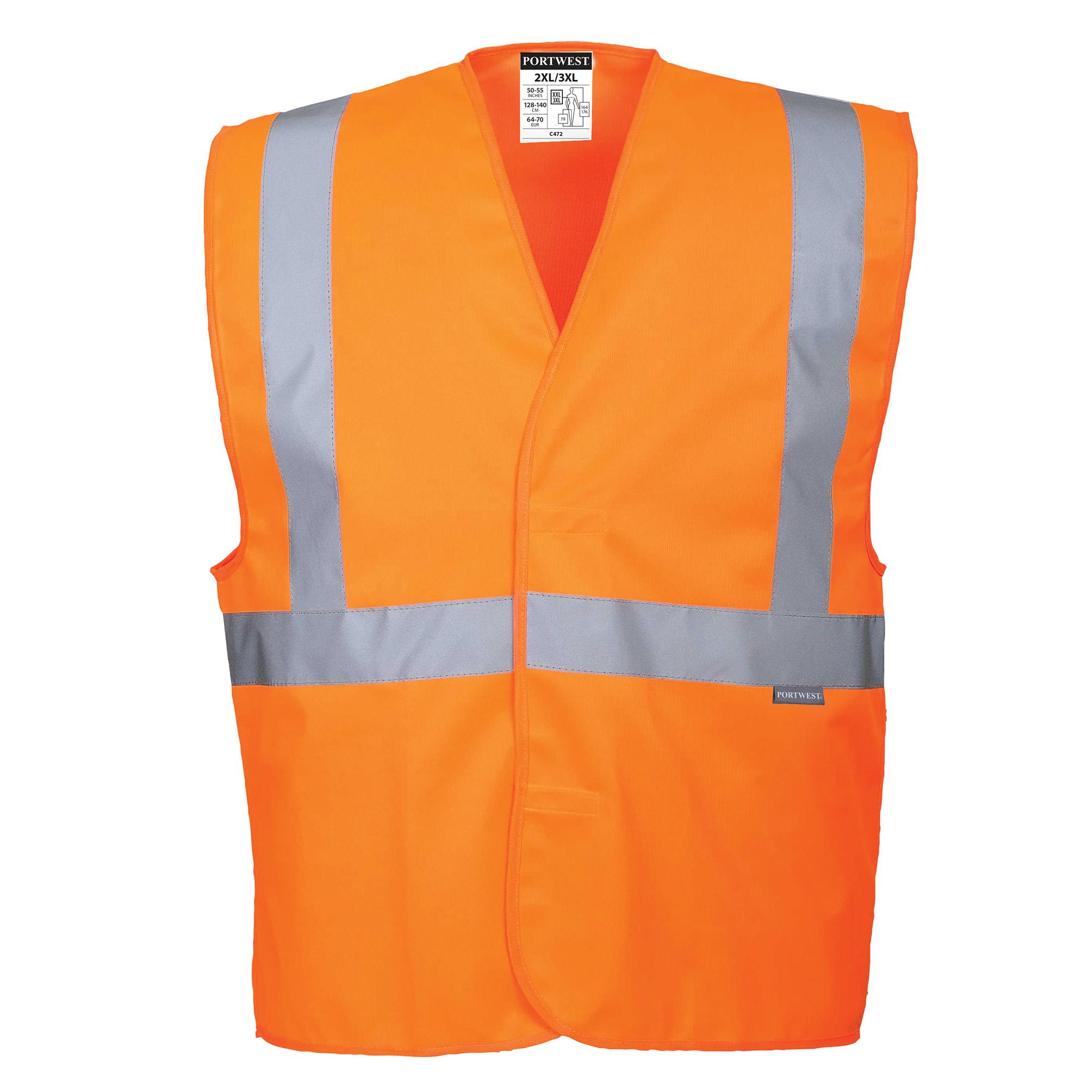 Portwest C472 Hi-Vis One Band  Brace Safety Vest Orange