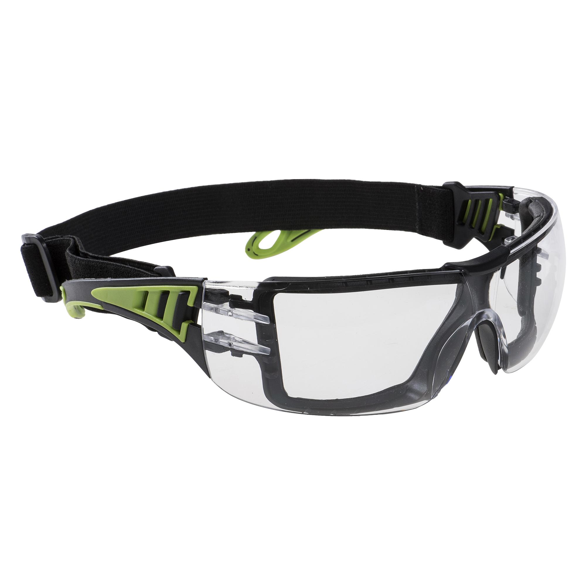 Portwest PS11 Tech Look Plus Safety Glasses/Goggles - Black Frame